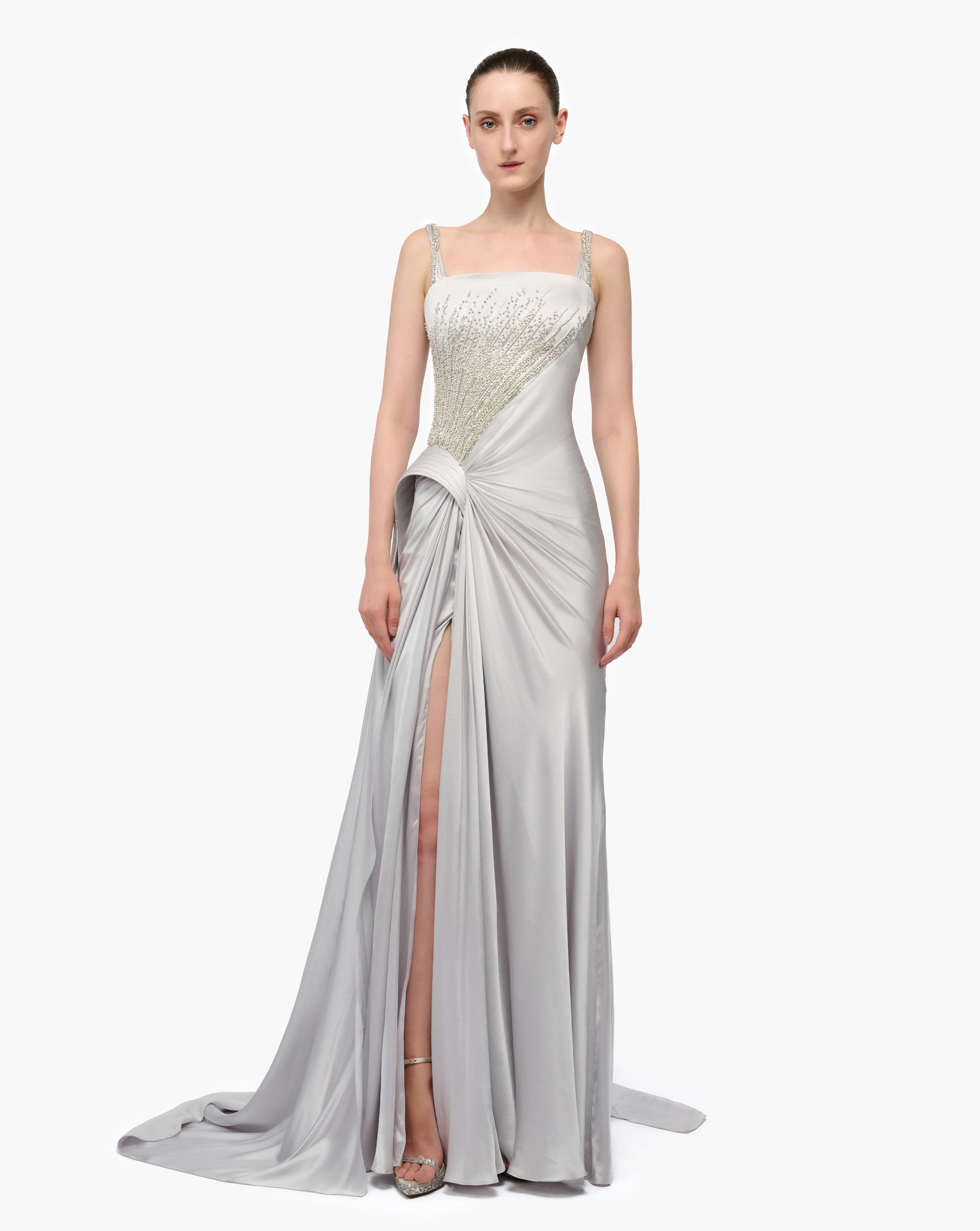Crystal Bloom Peplum Gown  Gaurav Gupta Official