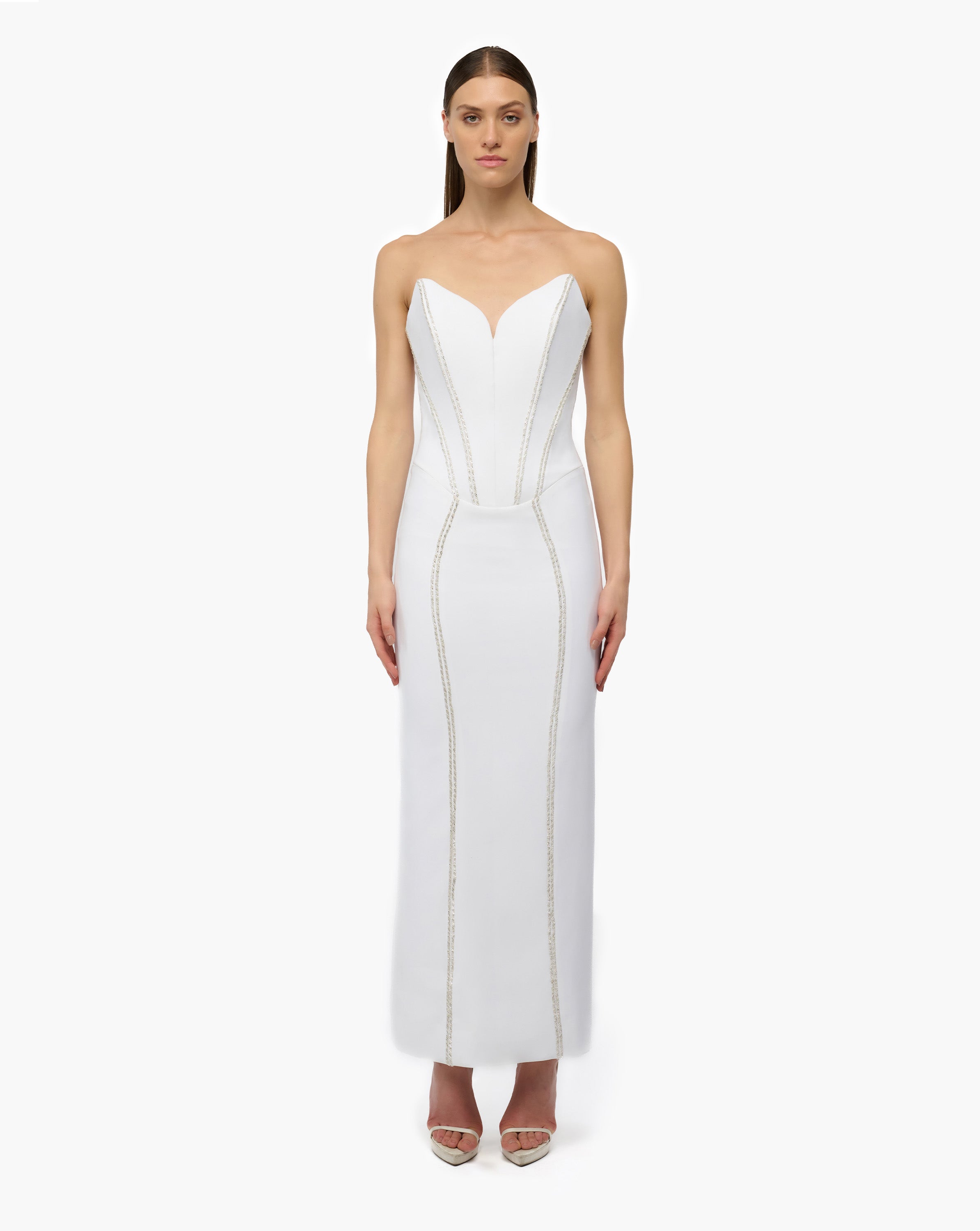 corset midi dress white Petal Corset Midi Dress – Gaurav Gupta Official