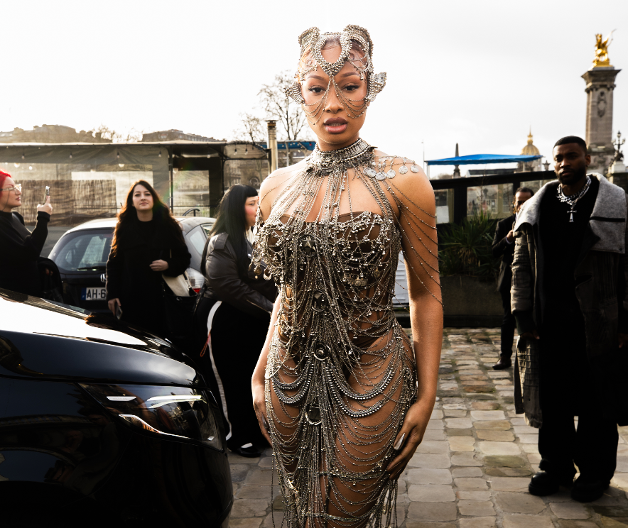 MEGAN THEE STALLION IN CUSTOM GAURAV GUPTA COUTURE AT PARIS COUTURE WEEK'25