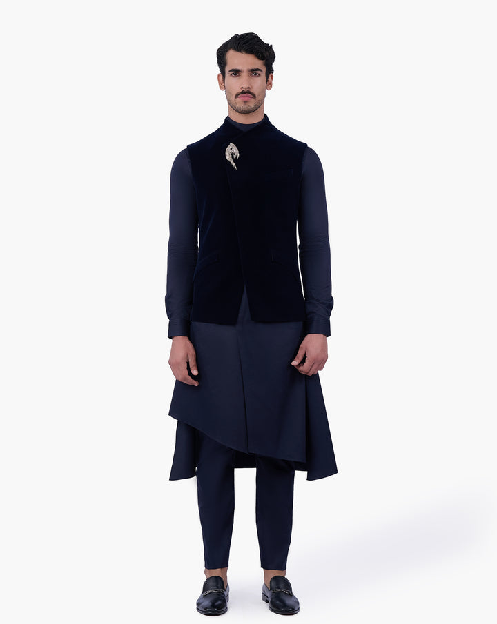 Midnight Velvet Eclipse Nehru Jacket