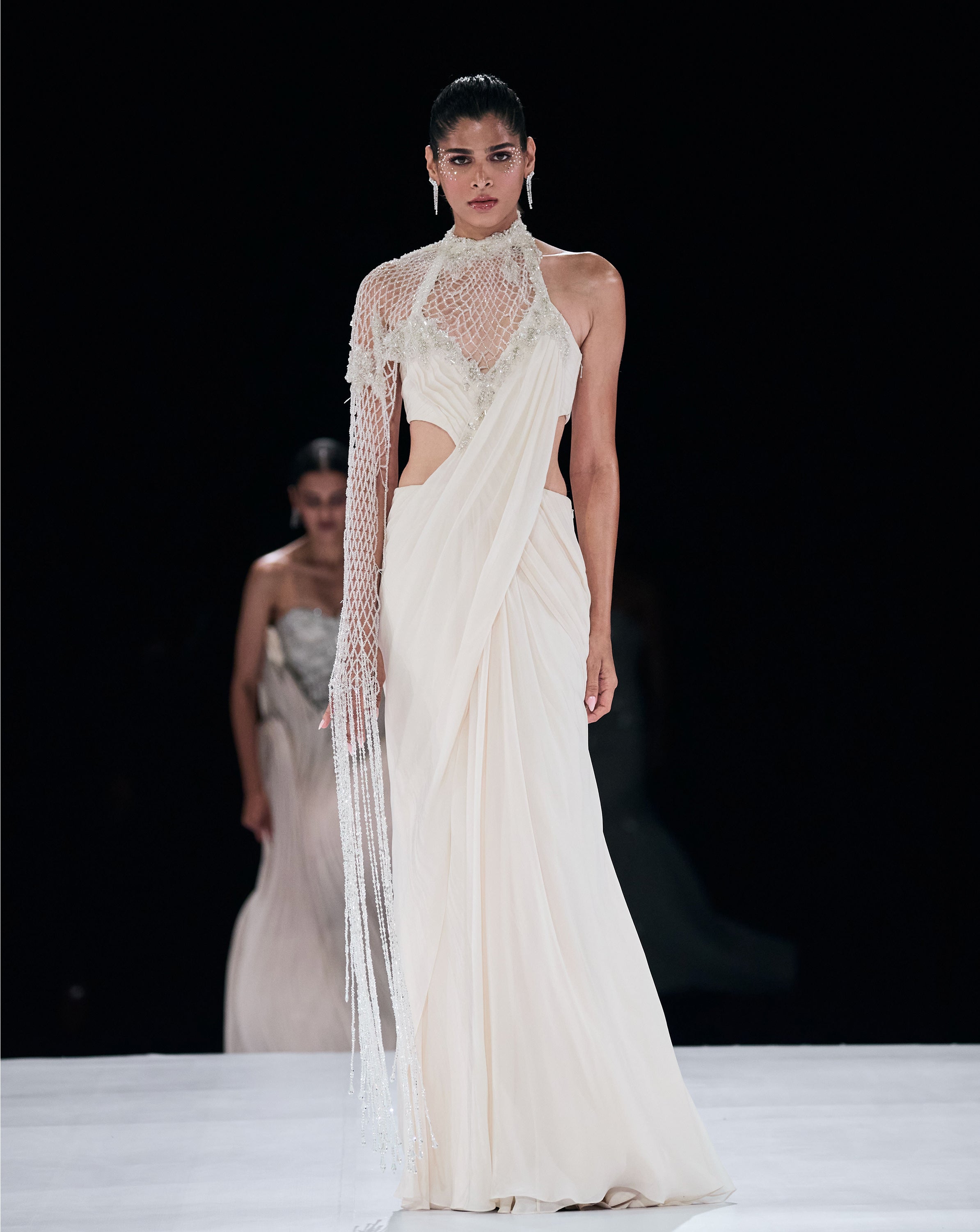 Crystal Web Saree Gown