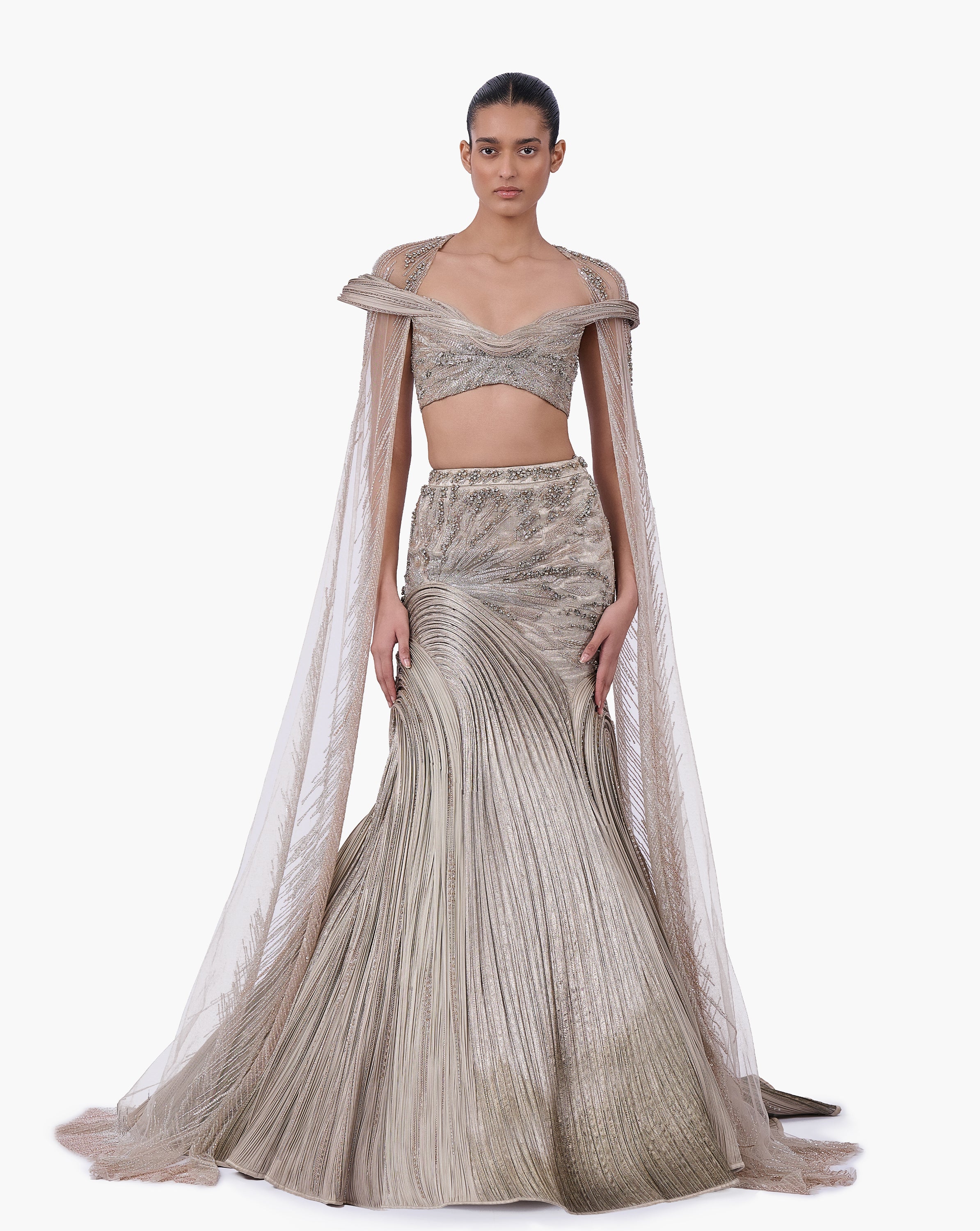 The Brocade Lehenga Set with Cape