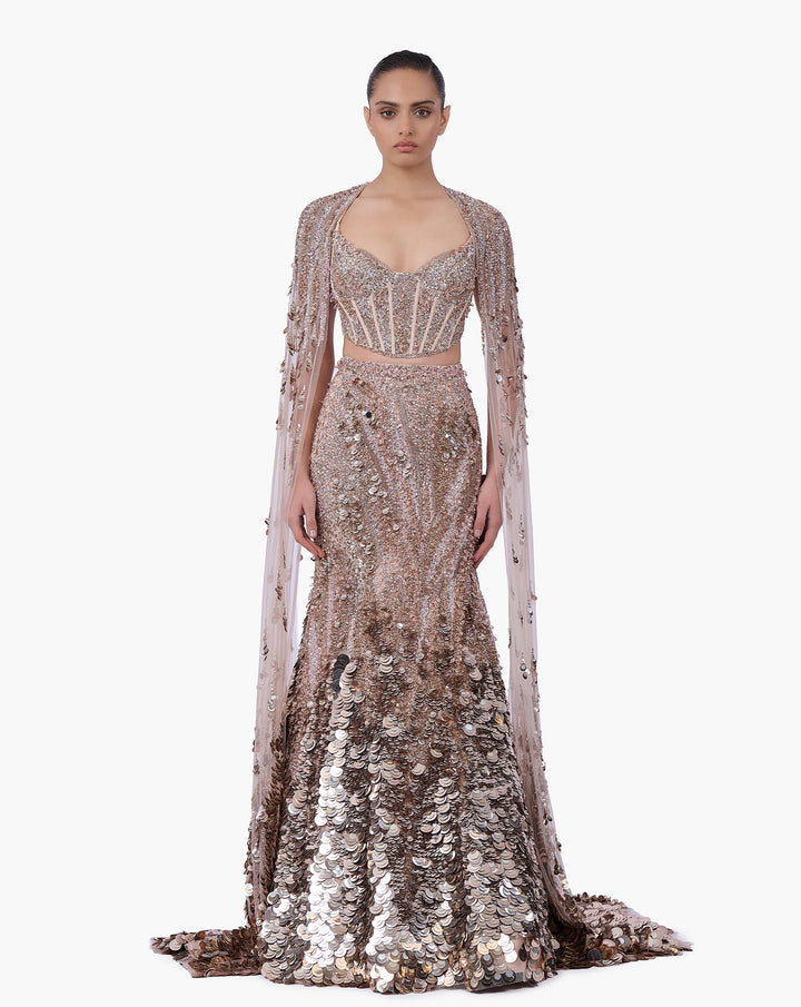 Crystallised Scale Lehenga