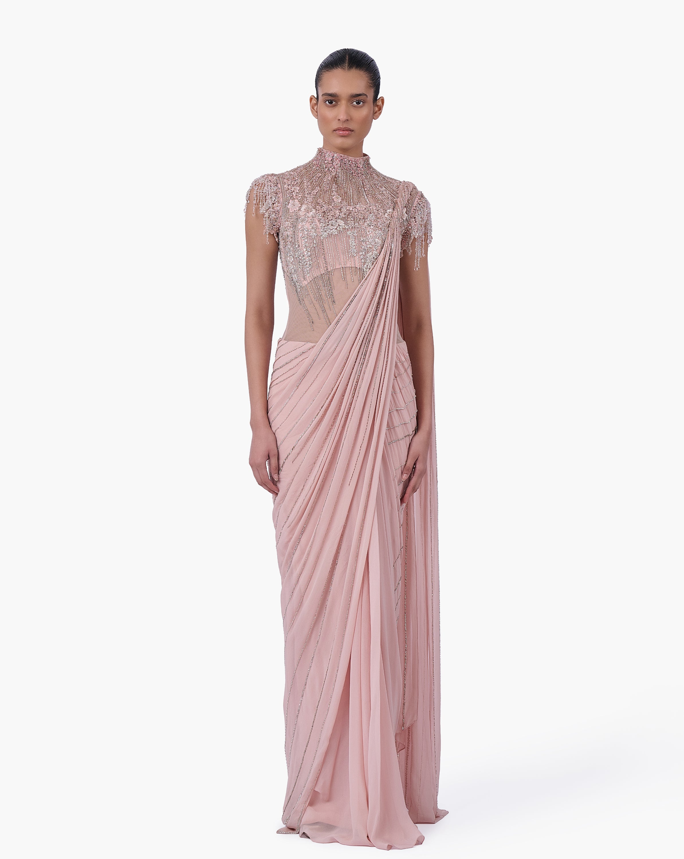The Blush Sovereign Saree Gown