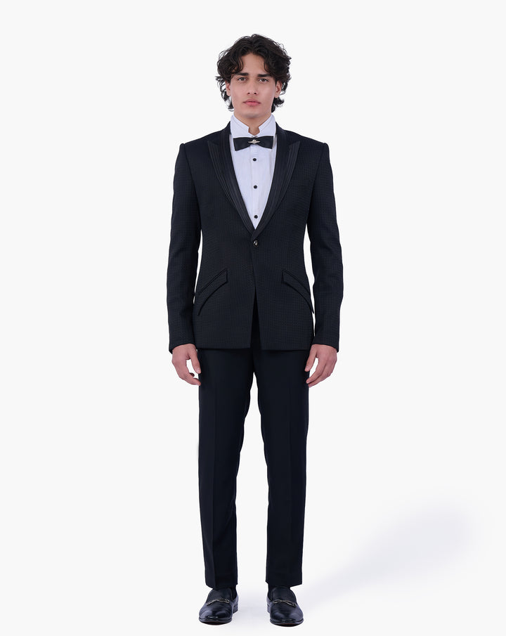 Tonal Geometric Jacquard Tuxedo