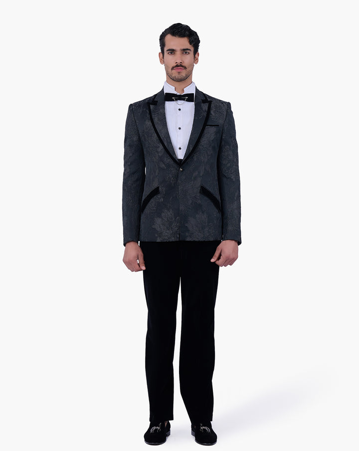 Floral Textured Brocade Tuxedo