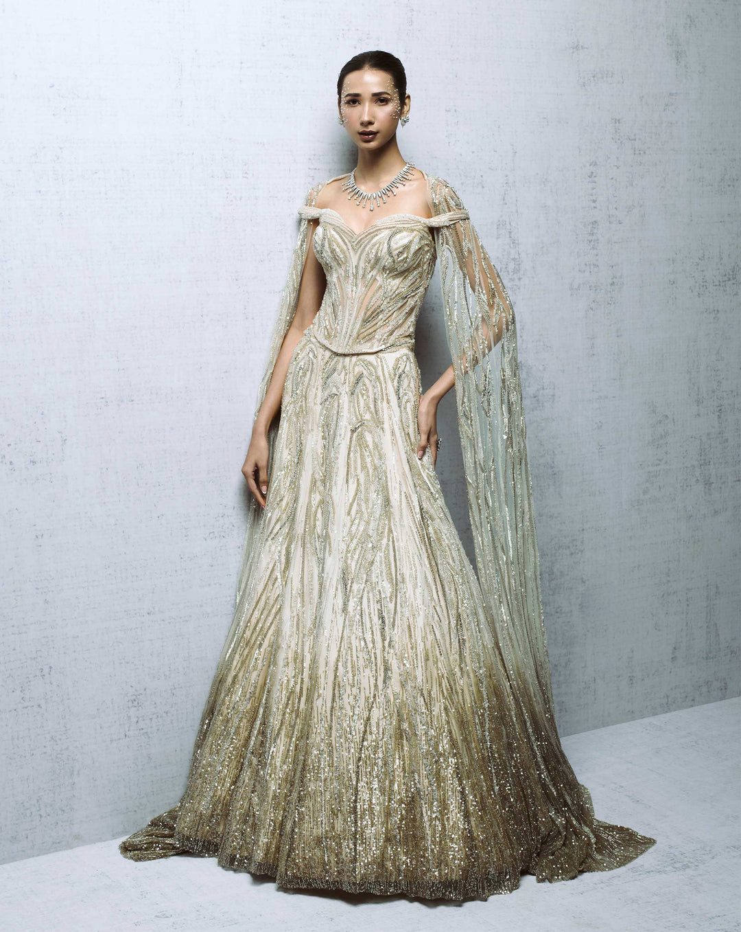 Crystalline Architecture Lehenga