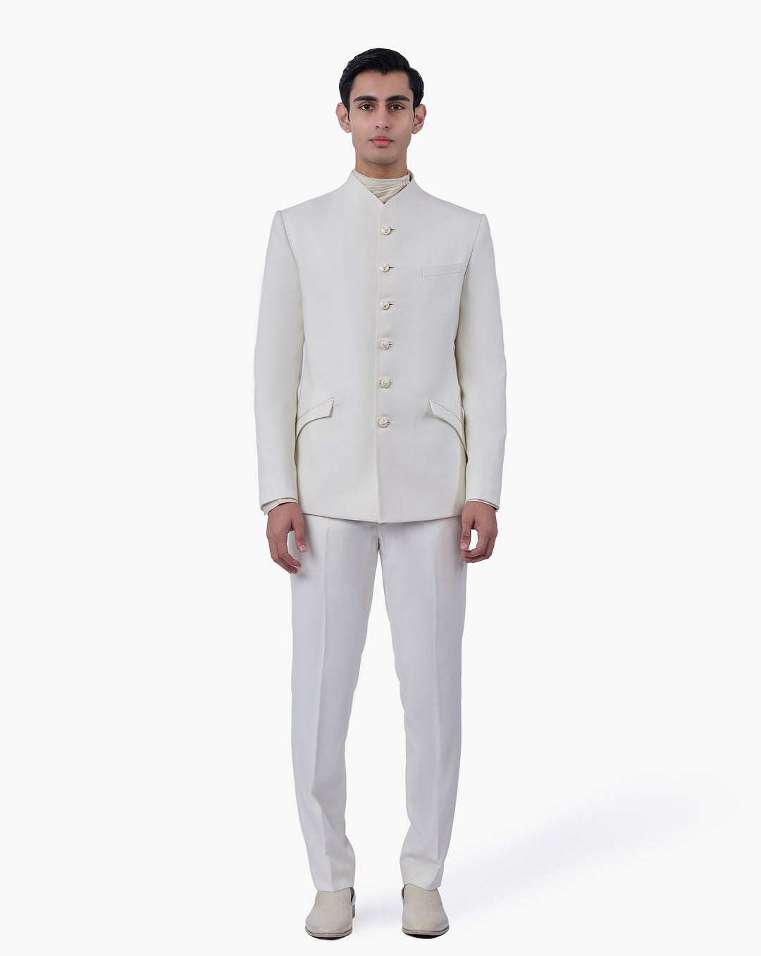 Ecru Stag Crest Bandhgala