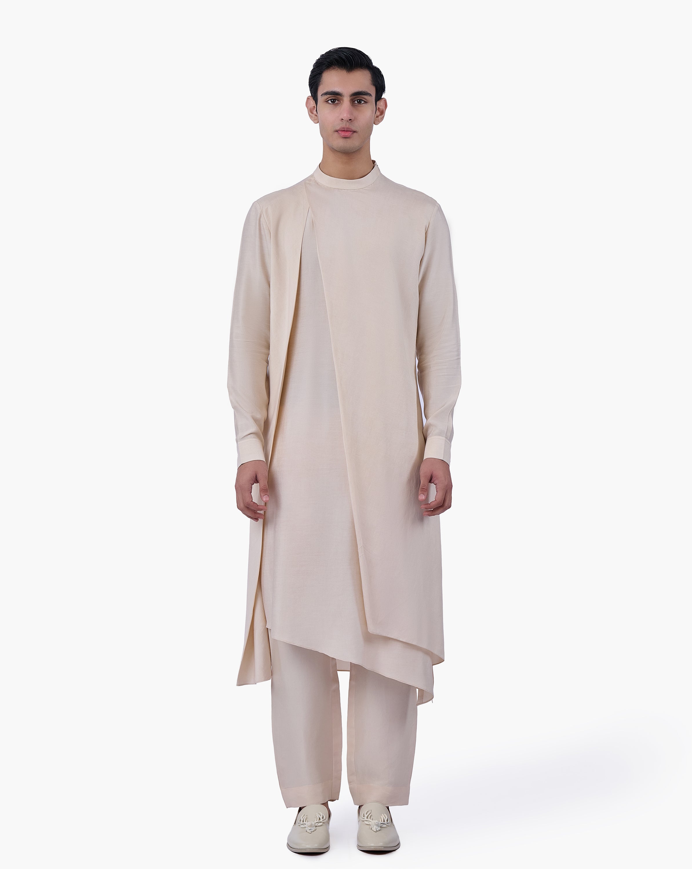 Champagne Drape Kurta Set