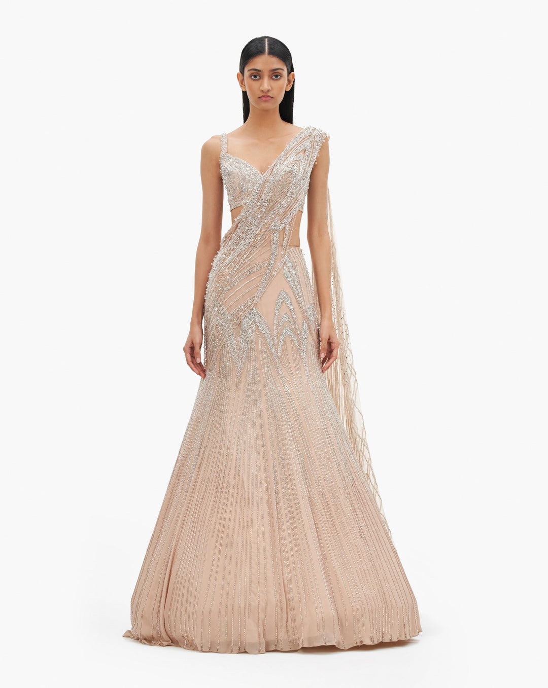 The Cosmic Bloom Saree Lehenga