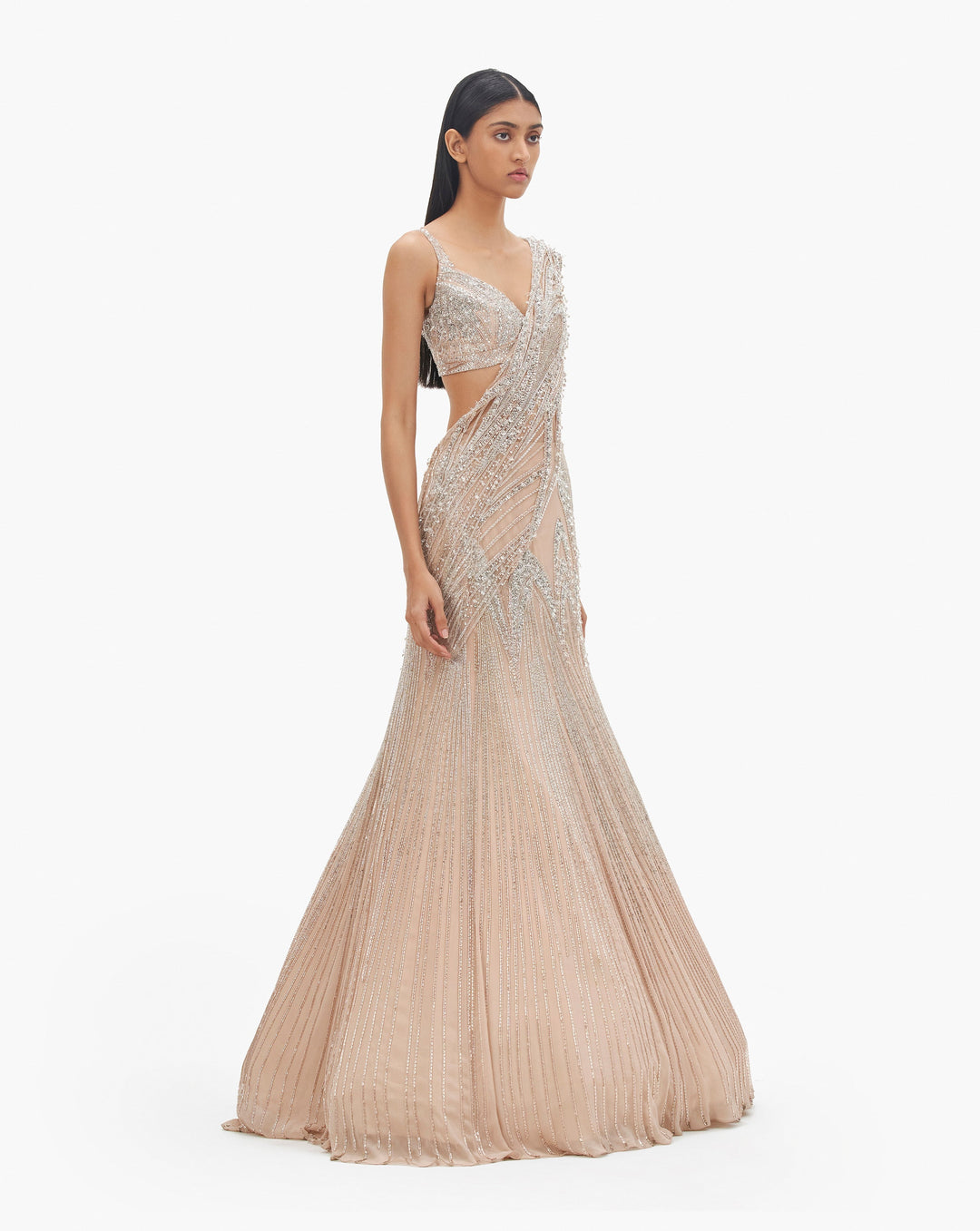 The Cosmic Bloom Saree Lehenga