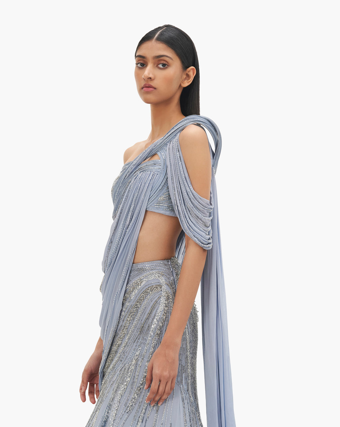 The Orion Mist Saree Lehenga