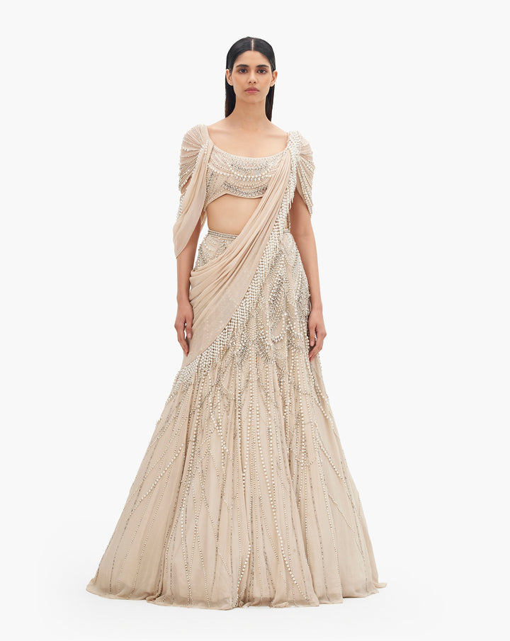 The Celestia Drape Saree Lehenga