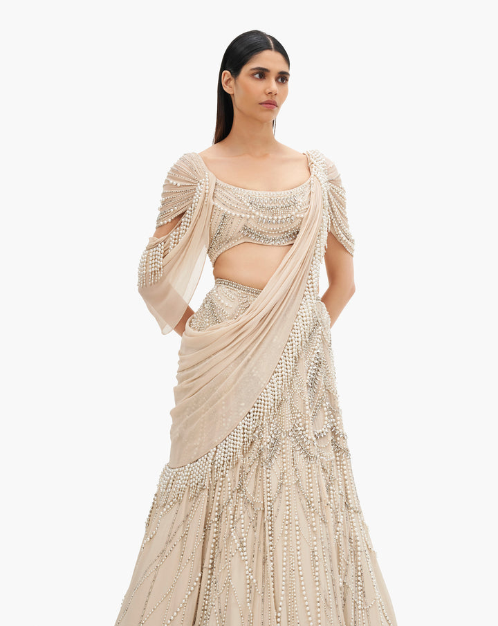 The Celestia Drape Saree Lehenga