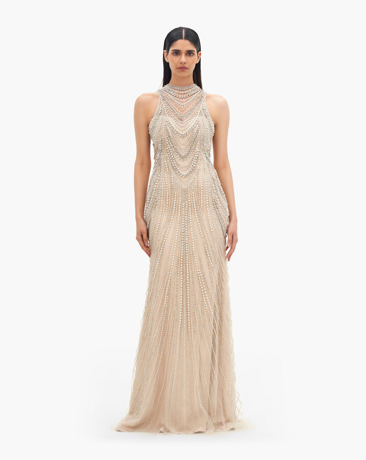 The Roman High-Neck Gown