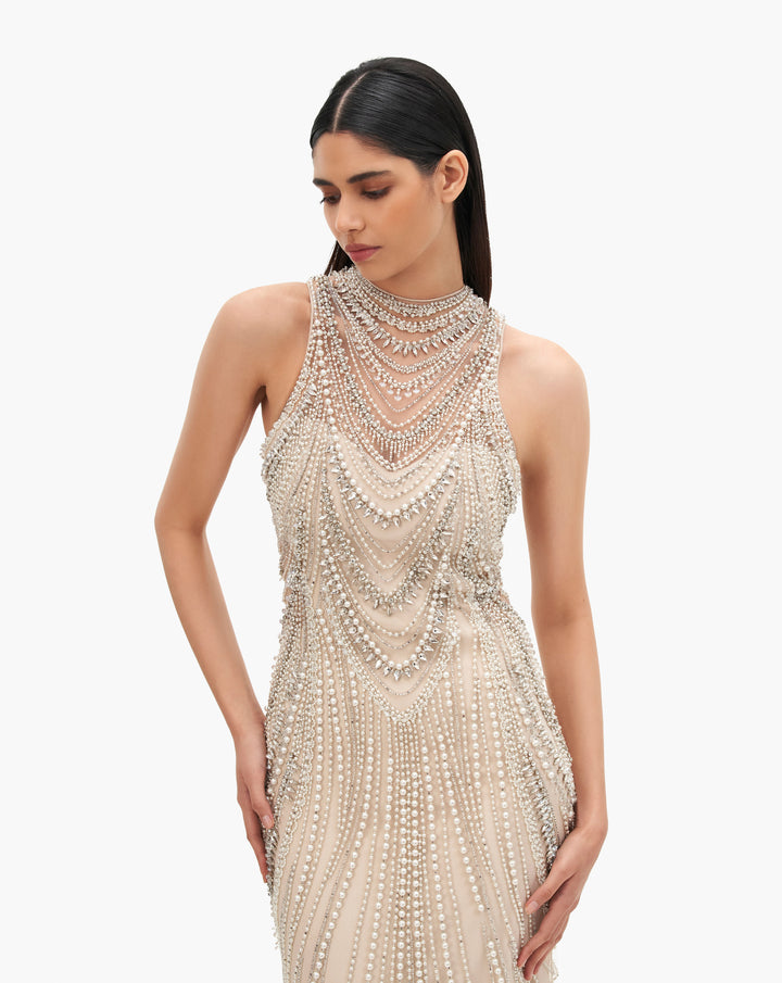 The Roman High-Neck Gown