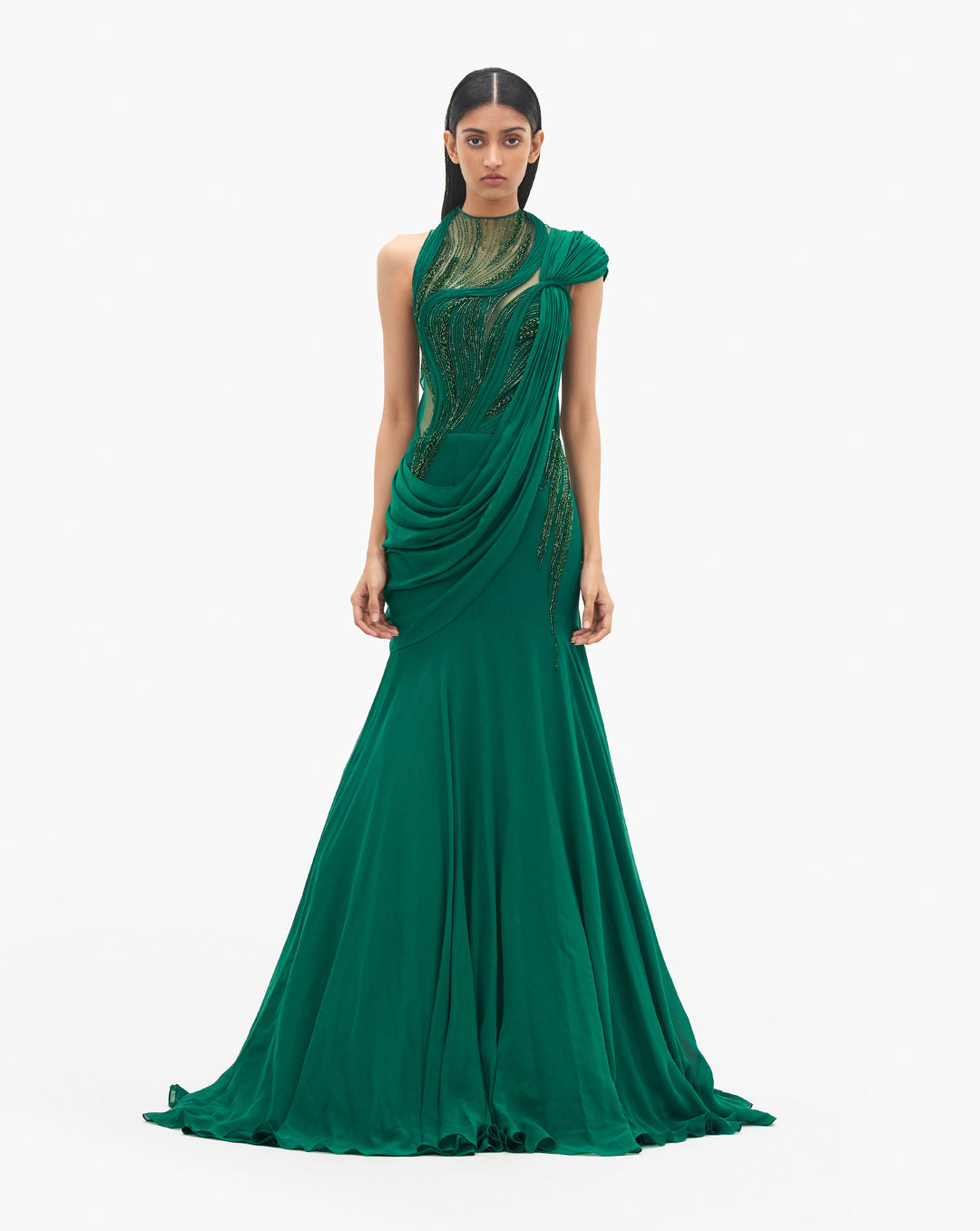 The Aurora Glint Saree Lehenga