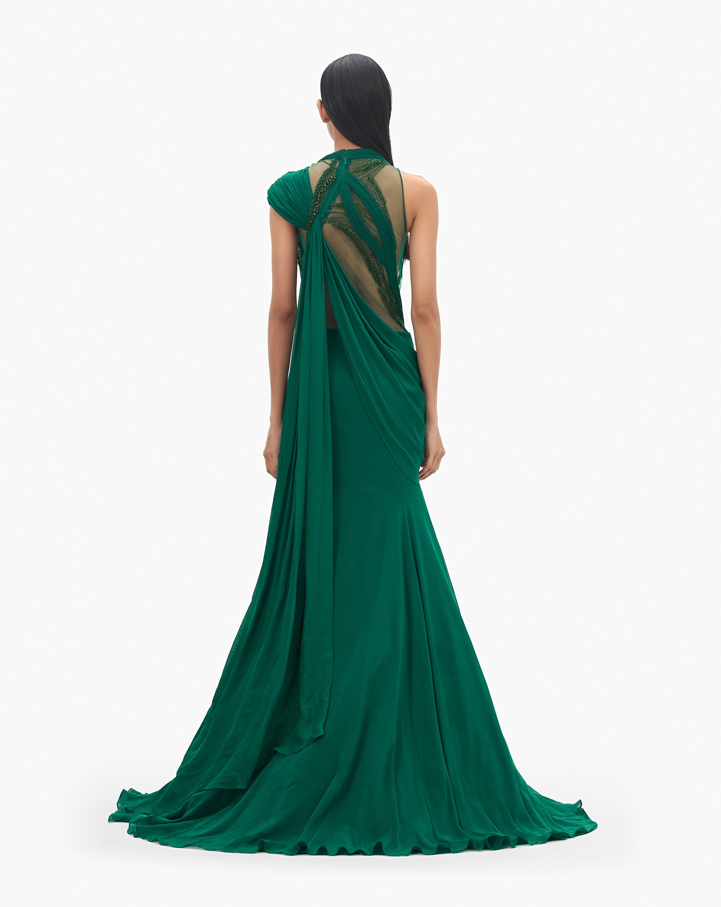 The Aurora Glint Saree Lehenga