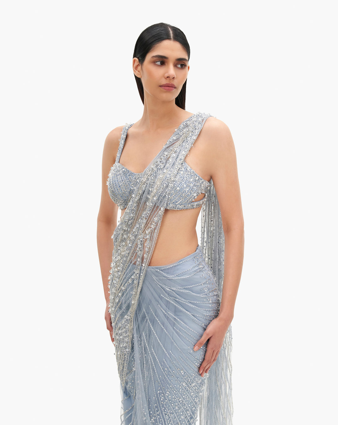 The Cosmic Glint Saree Gown