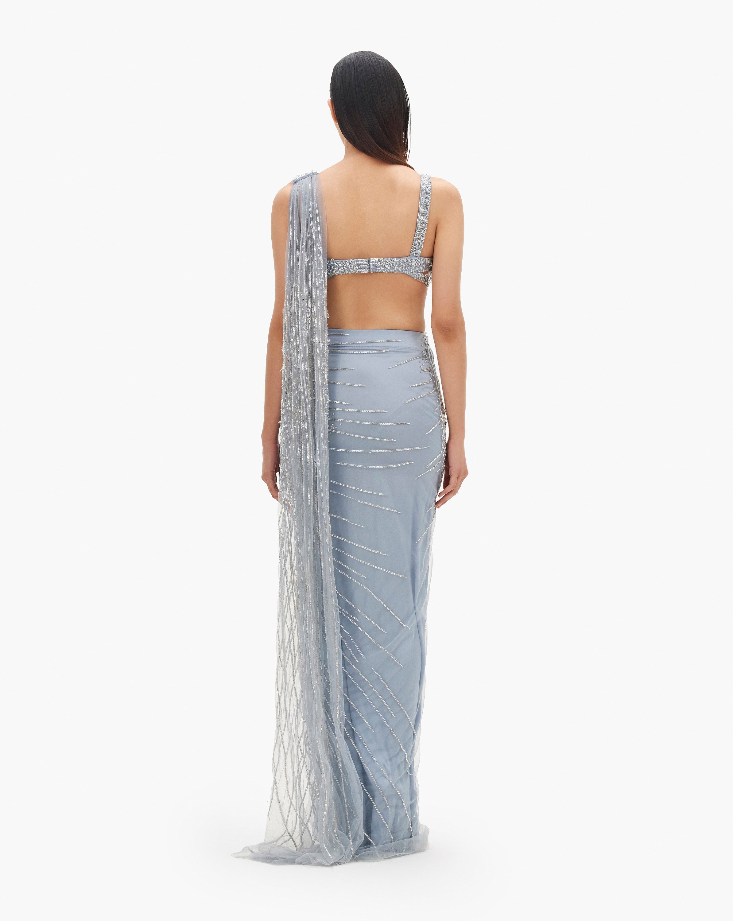 The Cosmic Glint Saree Gown