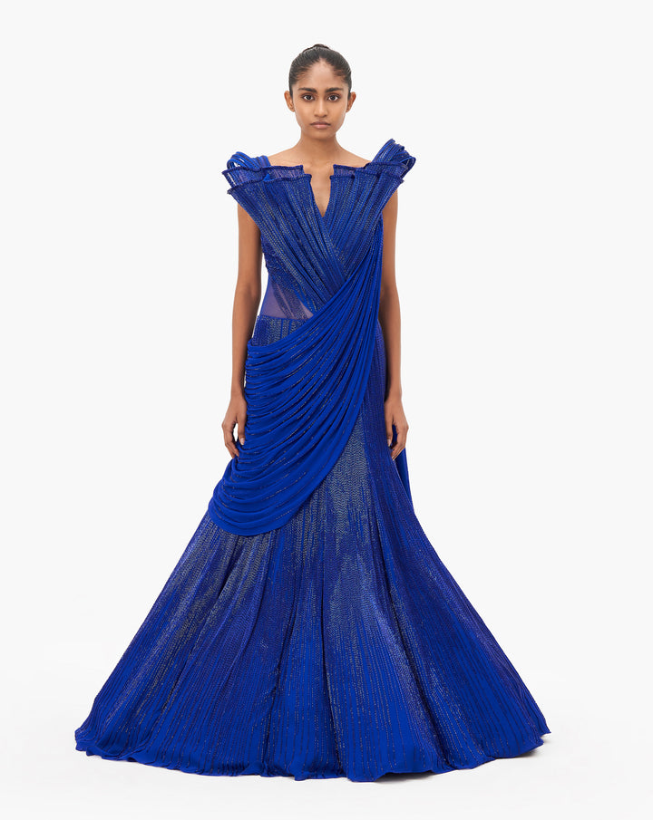 The Stardust Sculpted Saree Lehenga