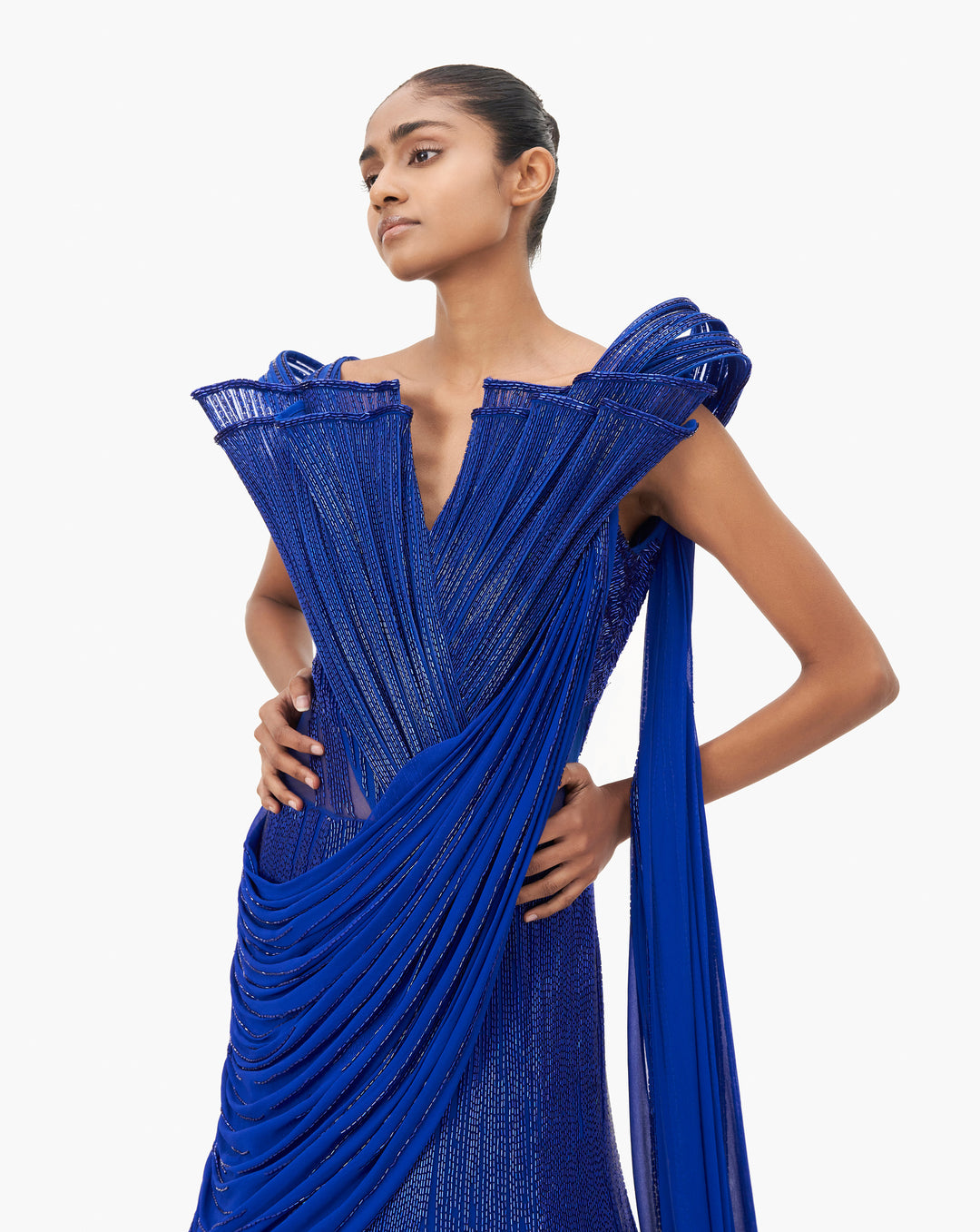 The Stardust Sculpted Saree Lehenga