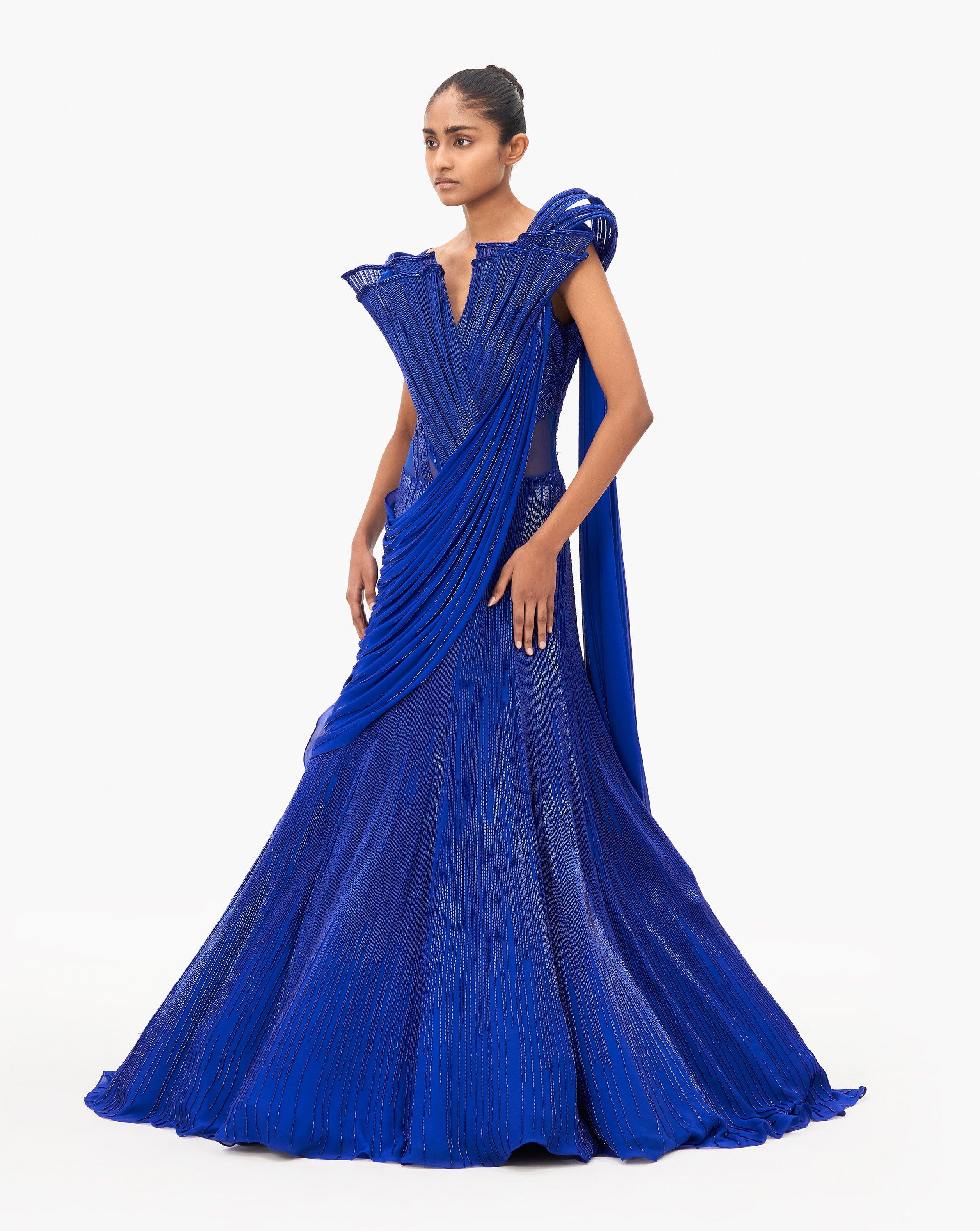 The Stardust Sculpted Saree Lehenga