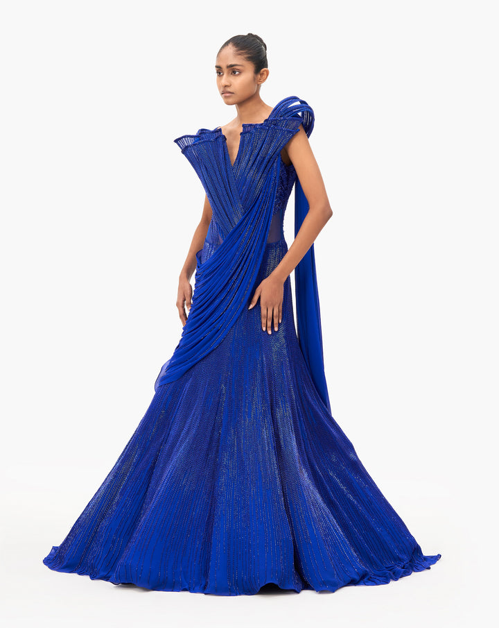 The Stardust Sculpted Saree Lehenga
