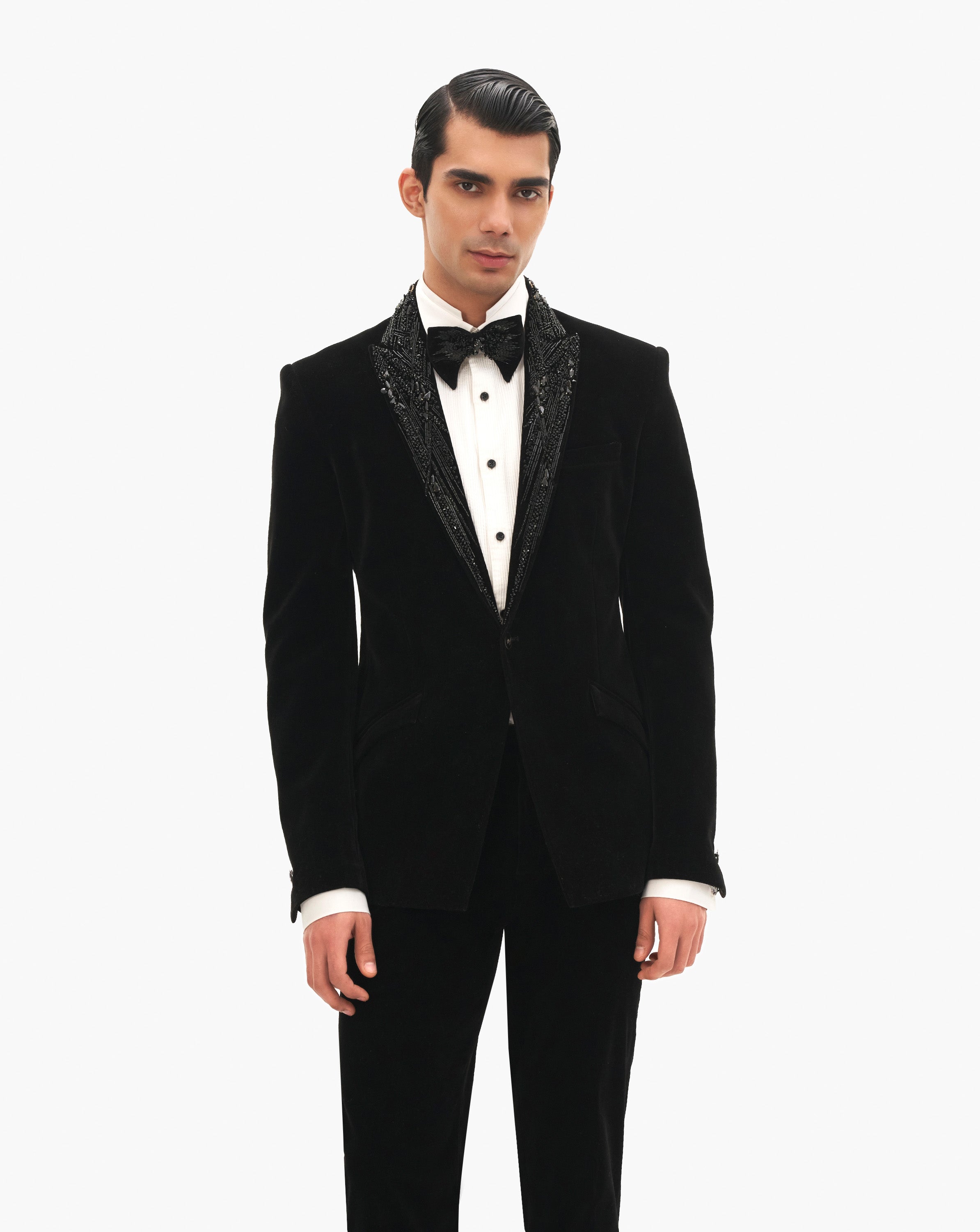 Classic Embroidered Lapel Tuxedo