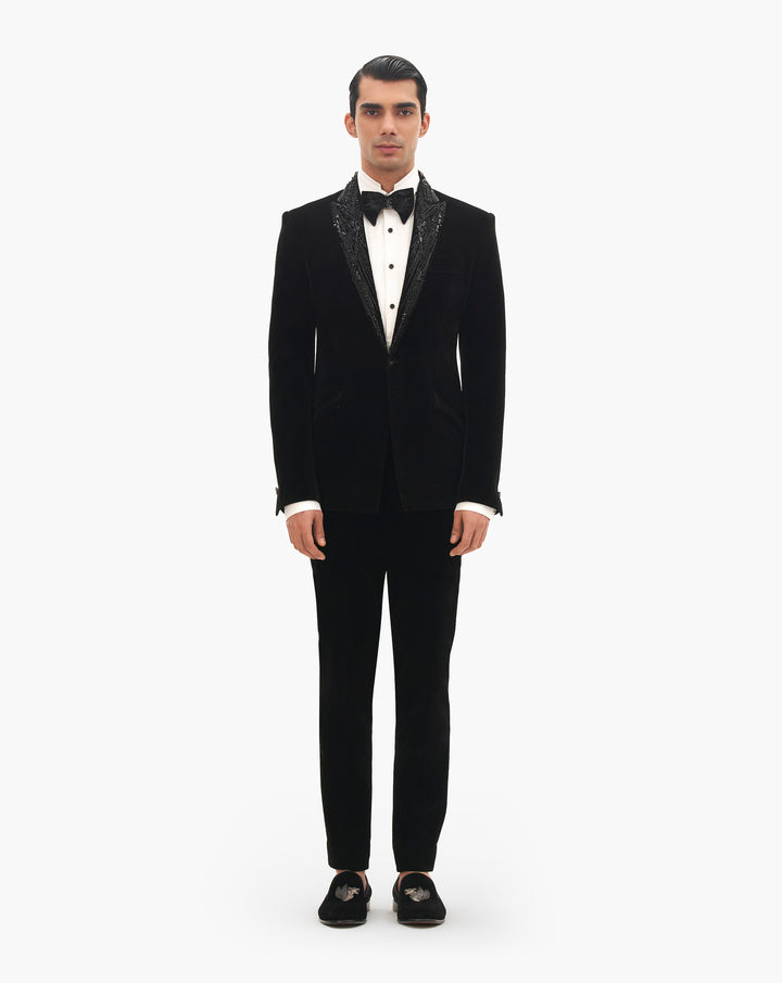 Classic Embroidered Lapel Tuxedo