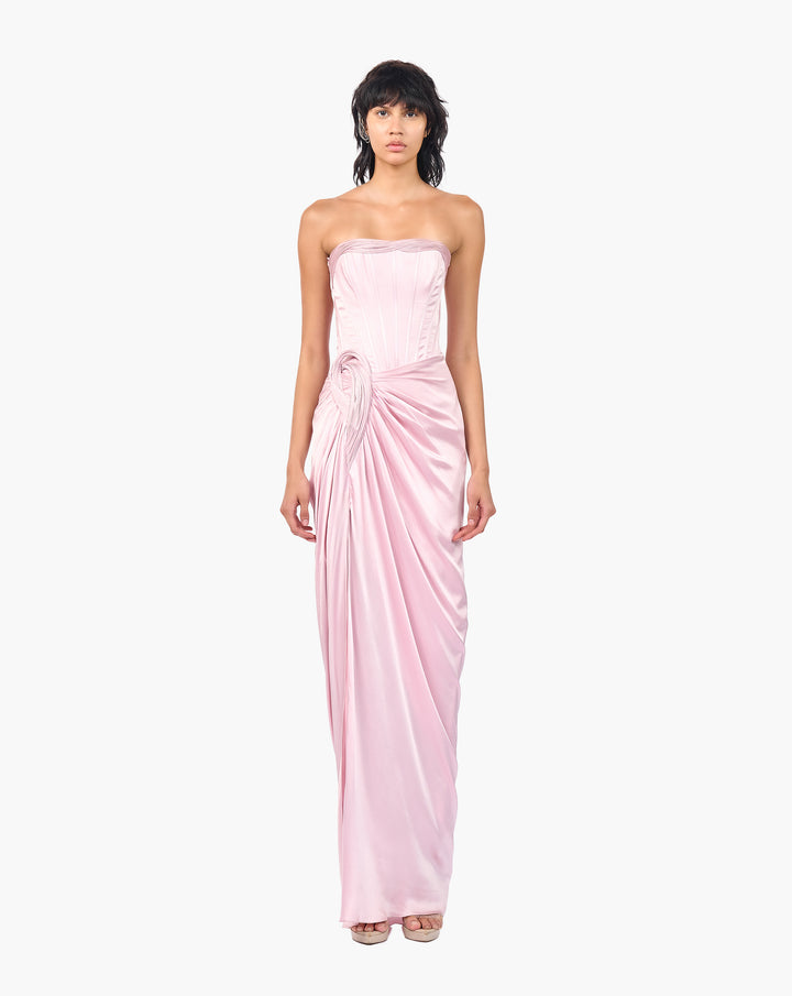 The Roz Corseted Draped Gown