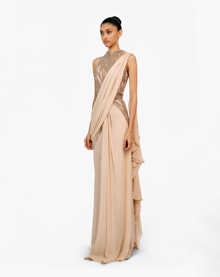 The Anatomical Pearl Saree Gown