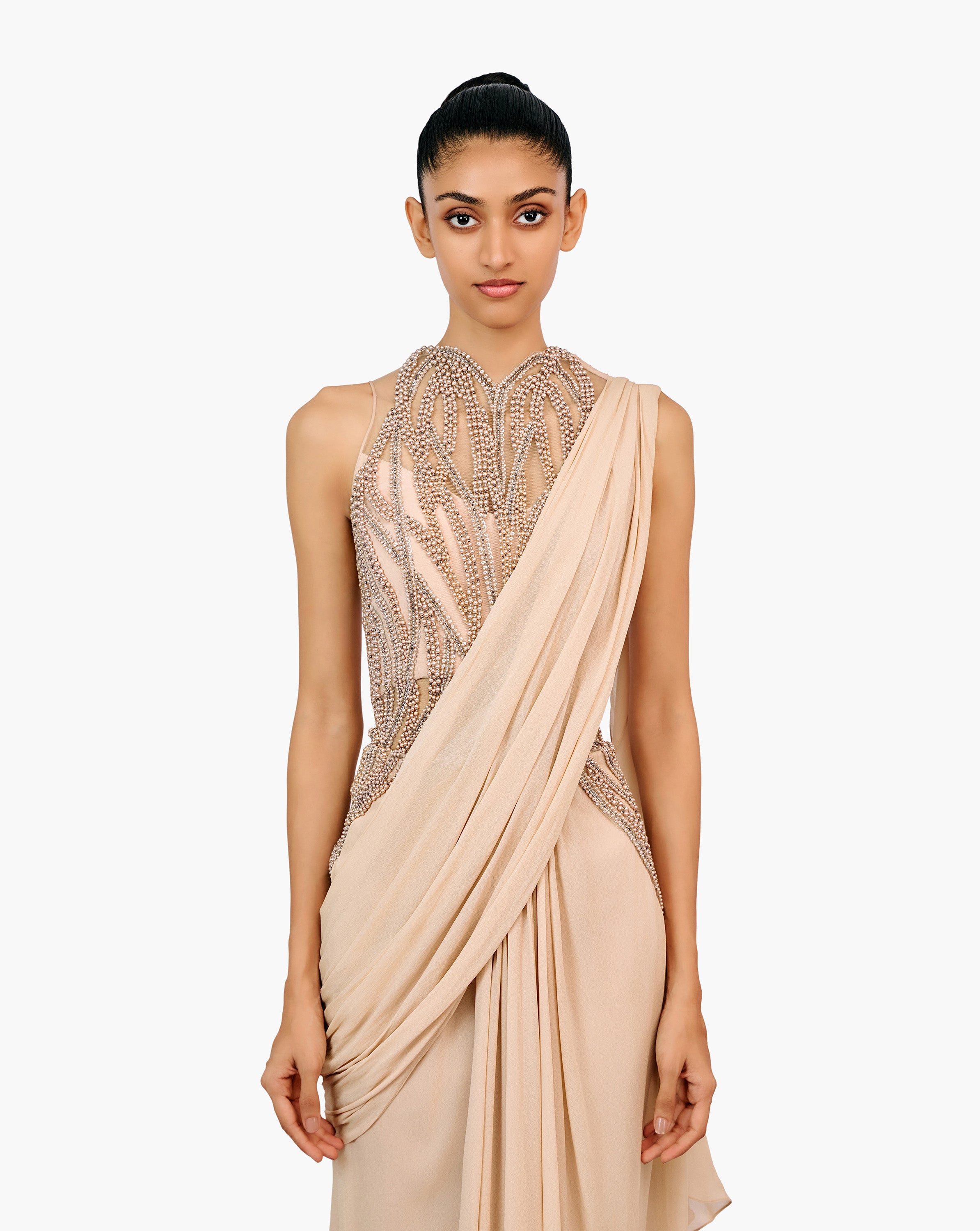 The Anatomical Pearl Saree Gown