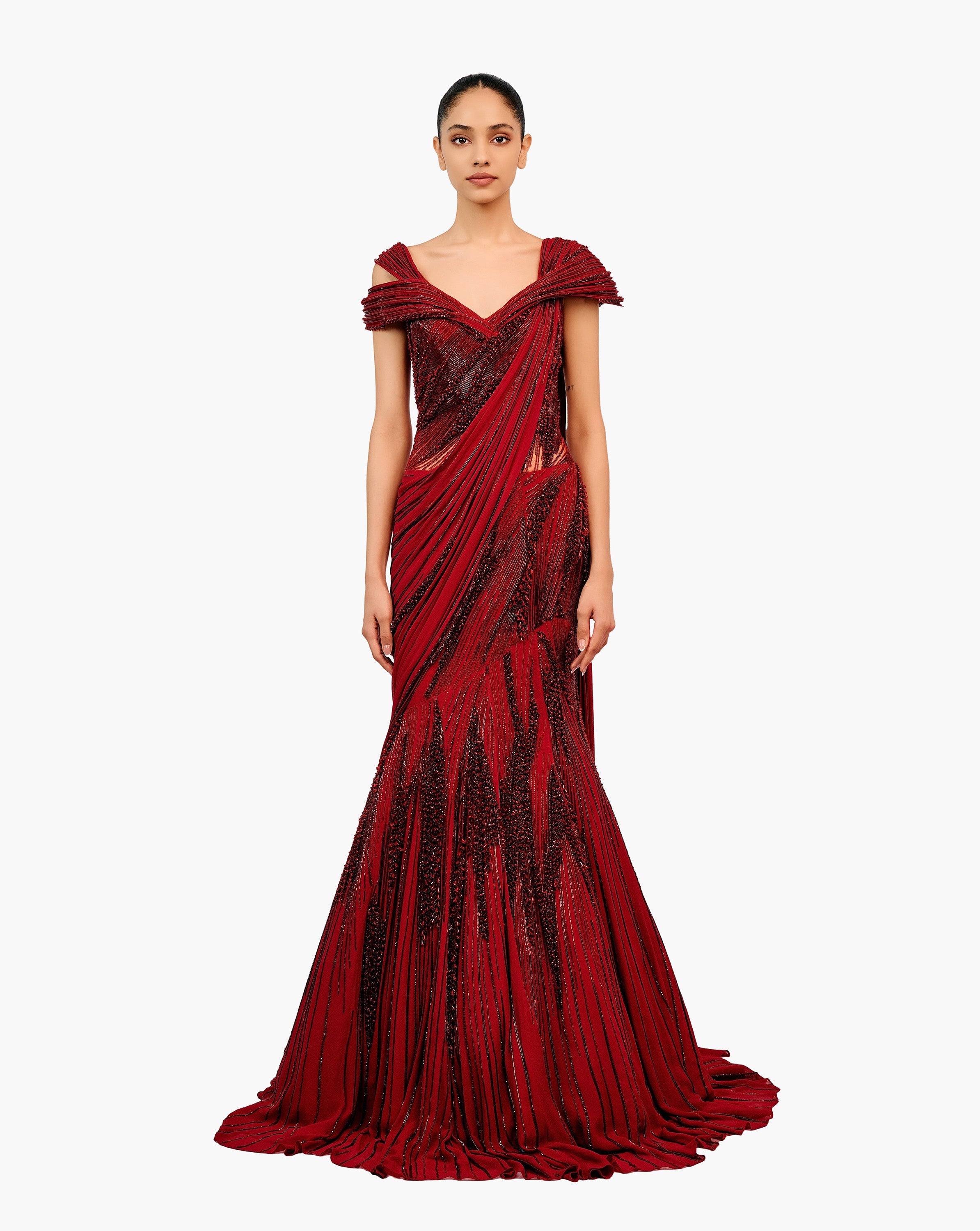 The Fluted Saree Lehenga