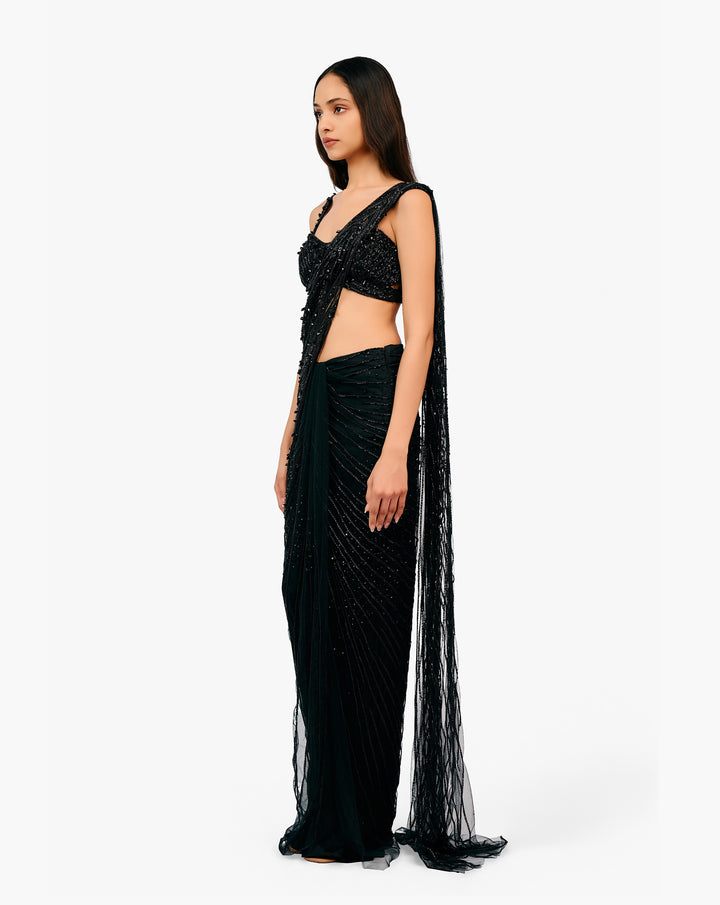 The Cosmic Glint Saree Gown