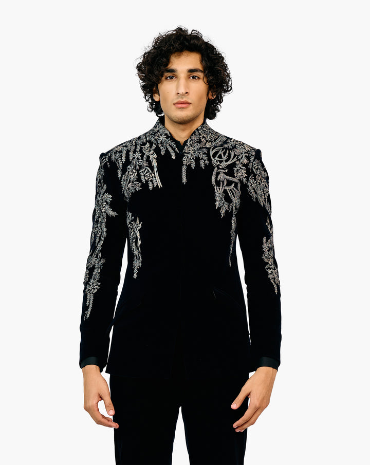 Elyxion Velvet Bandhgala