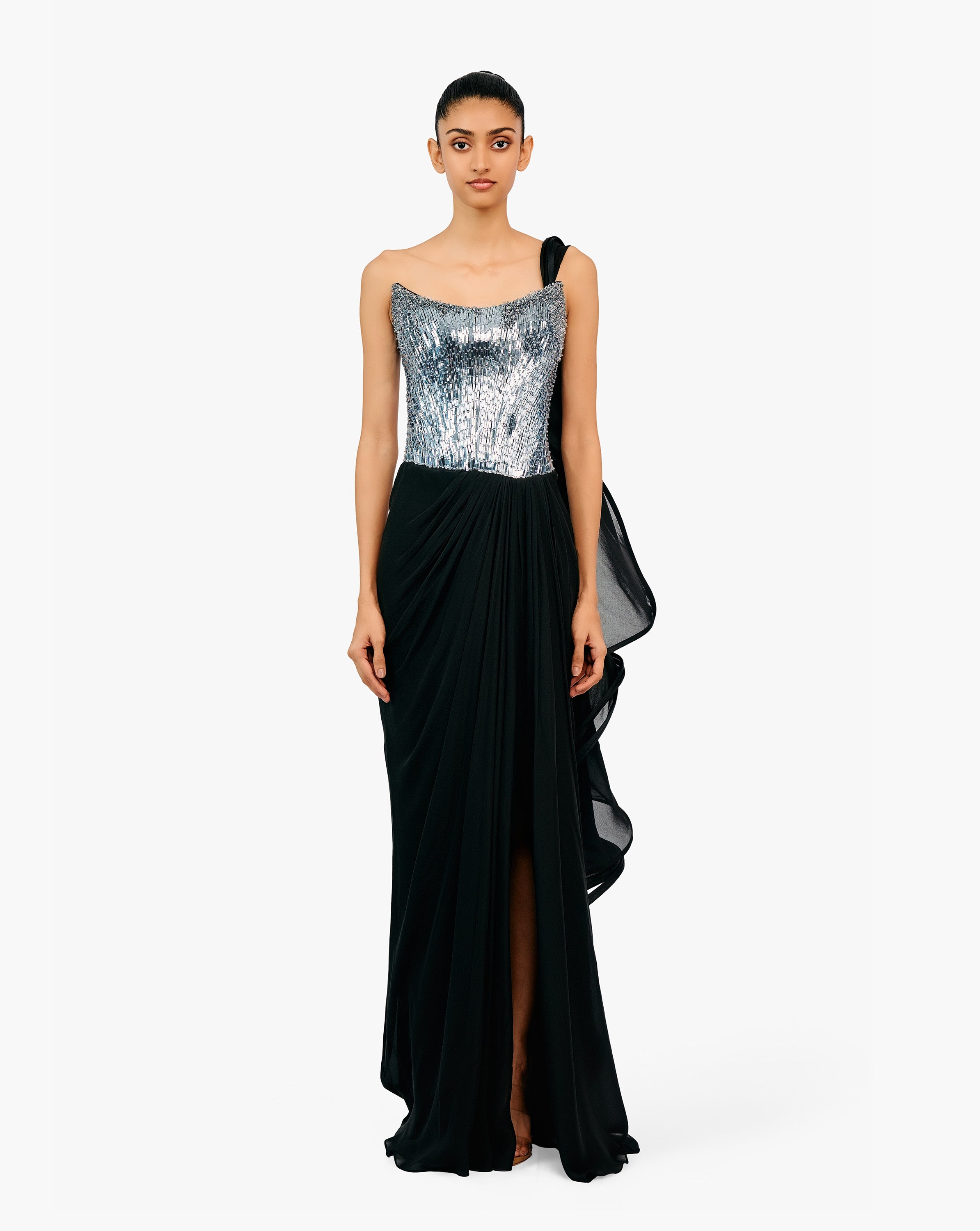 The Comet Refraction Saree Gown