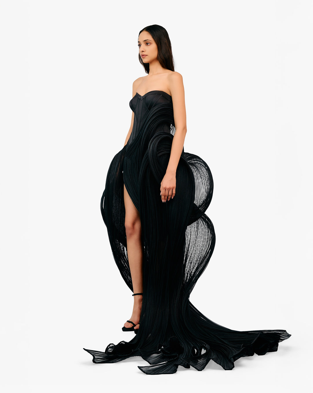 The Black Volute Corset Gown