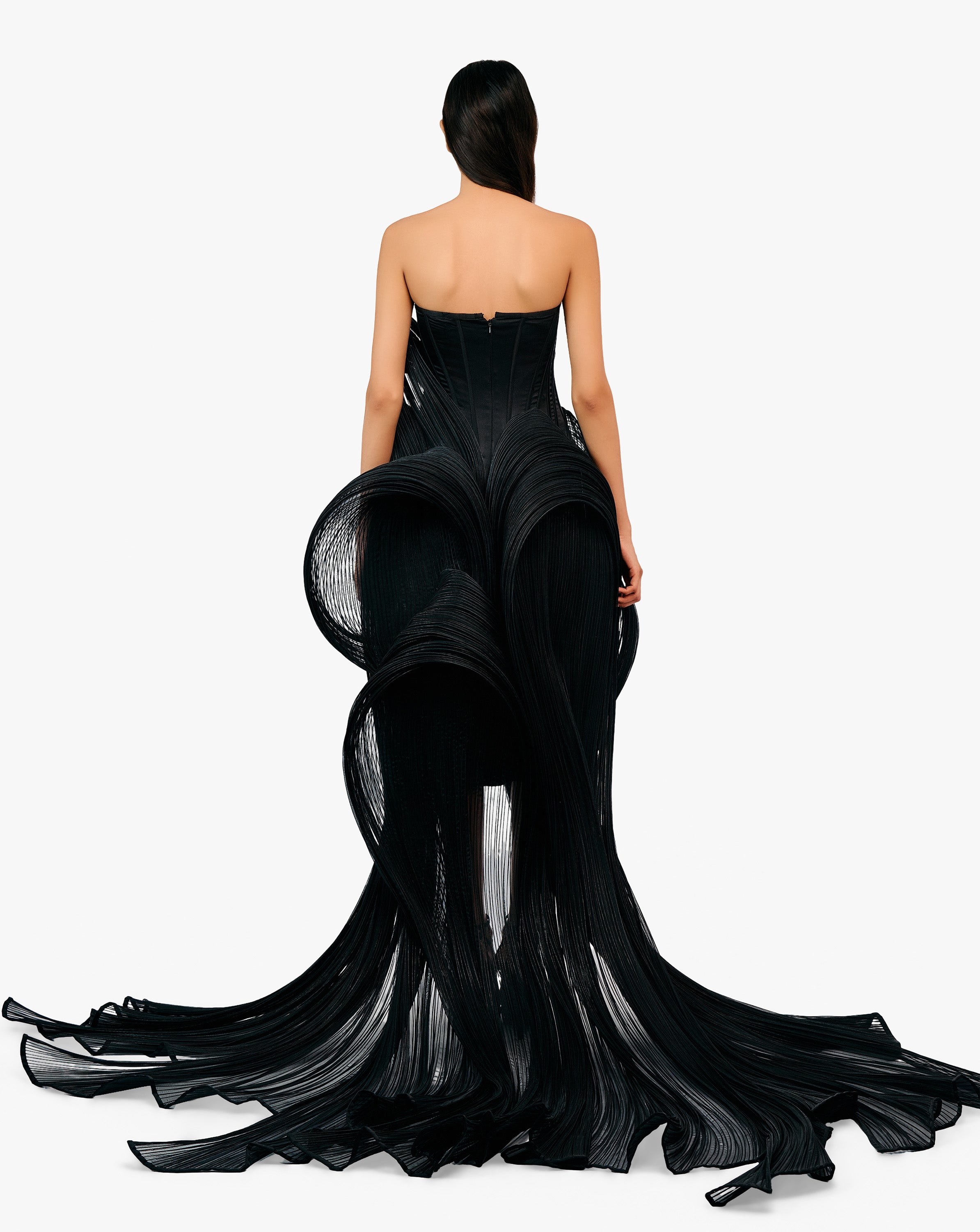 The Black Volute Corset Gown