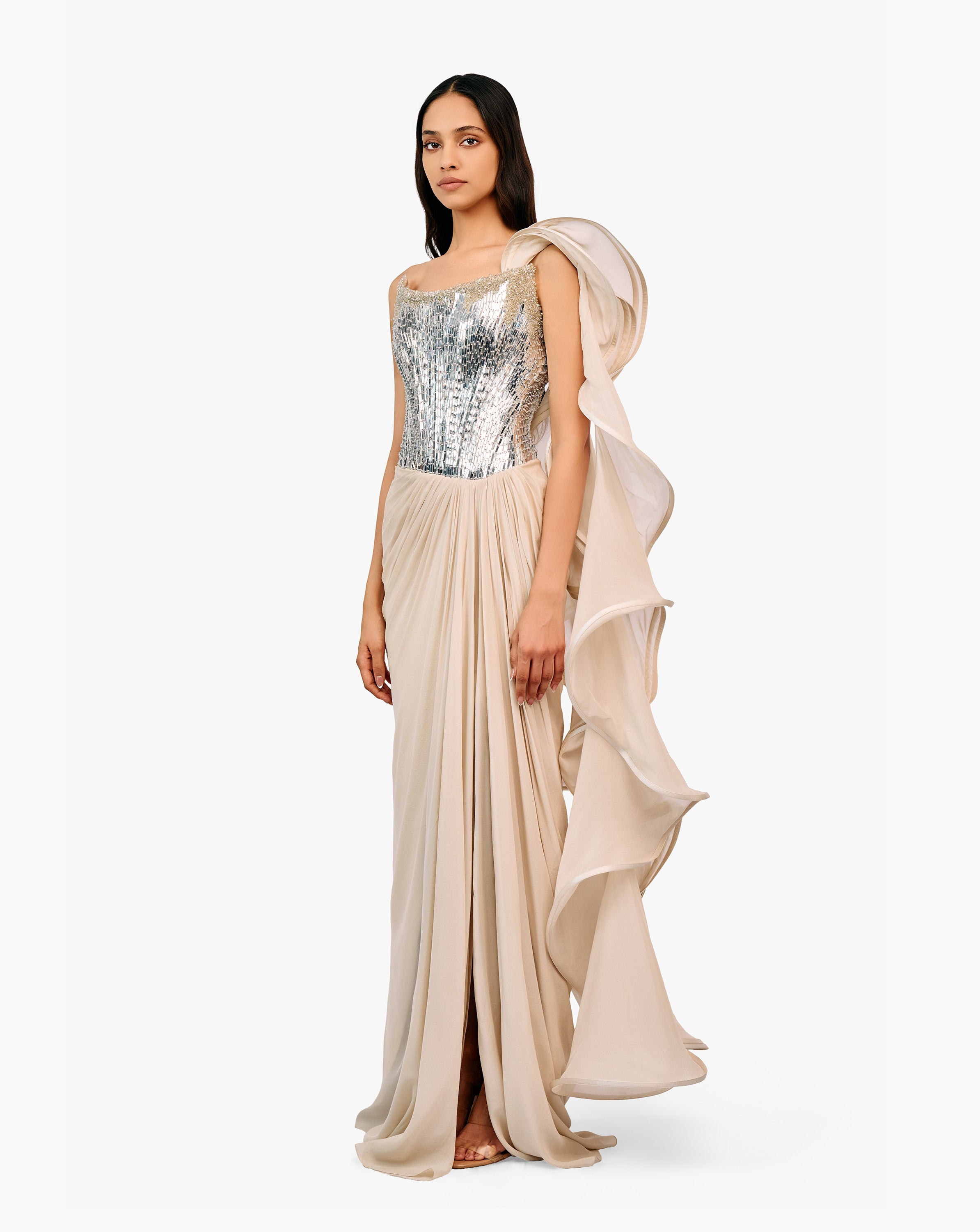 The Comet Refraction Saree Gown