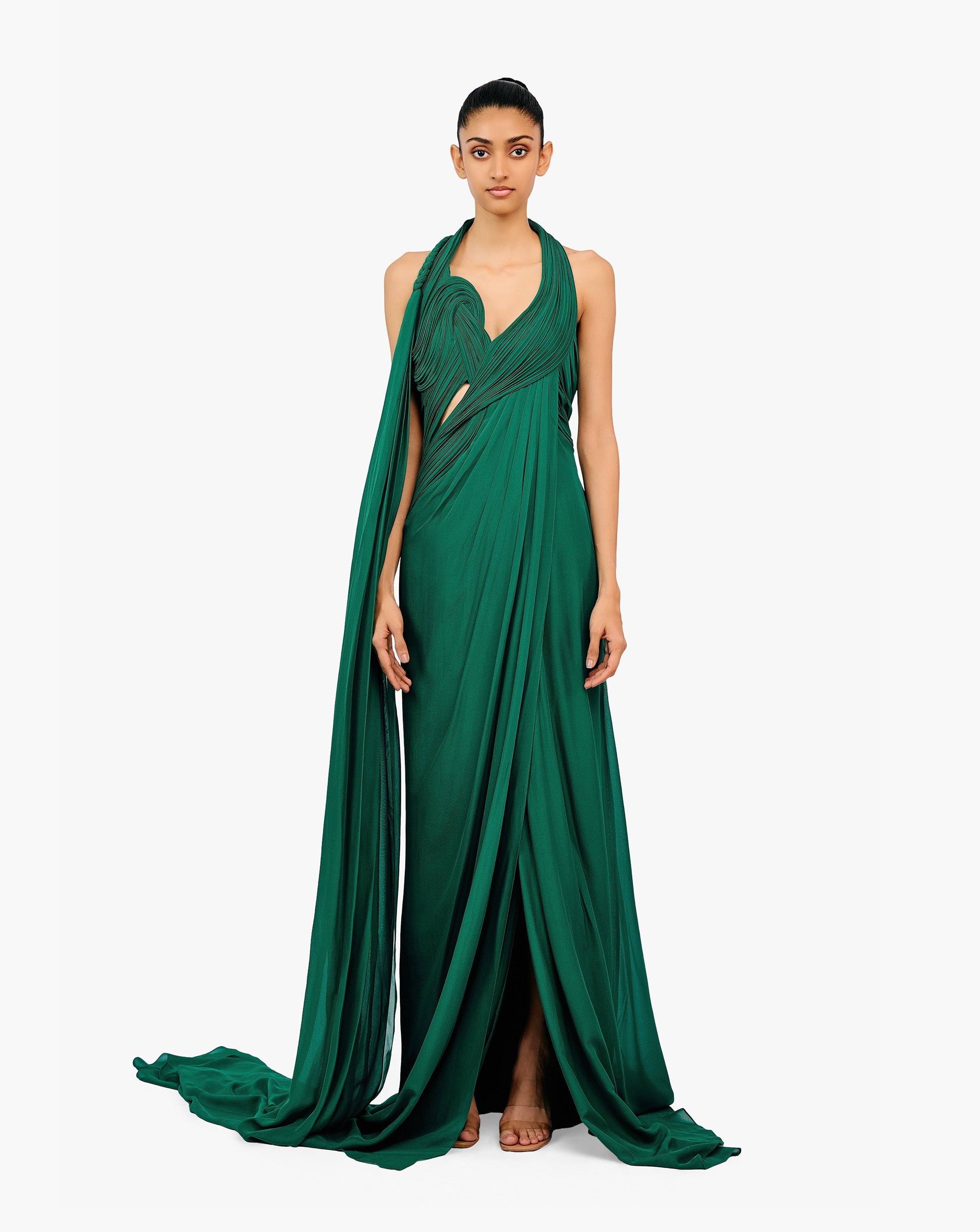 The Celestial Tide Saree Gown