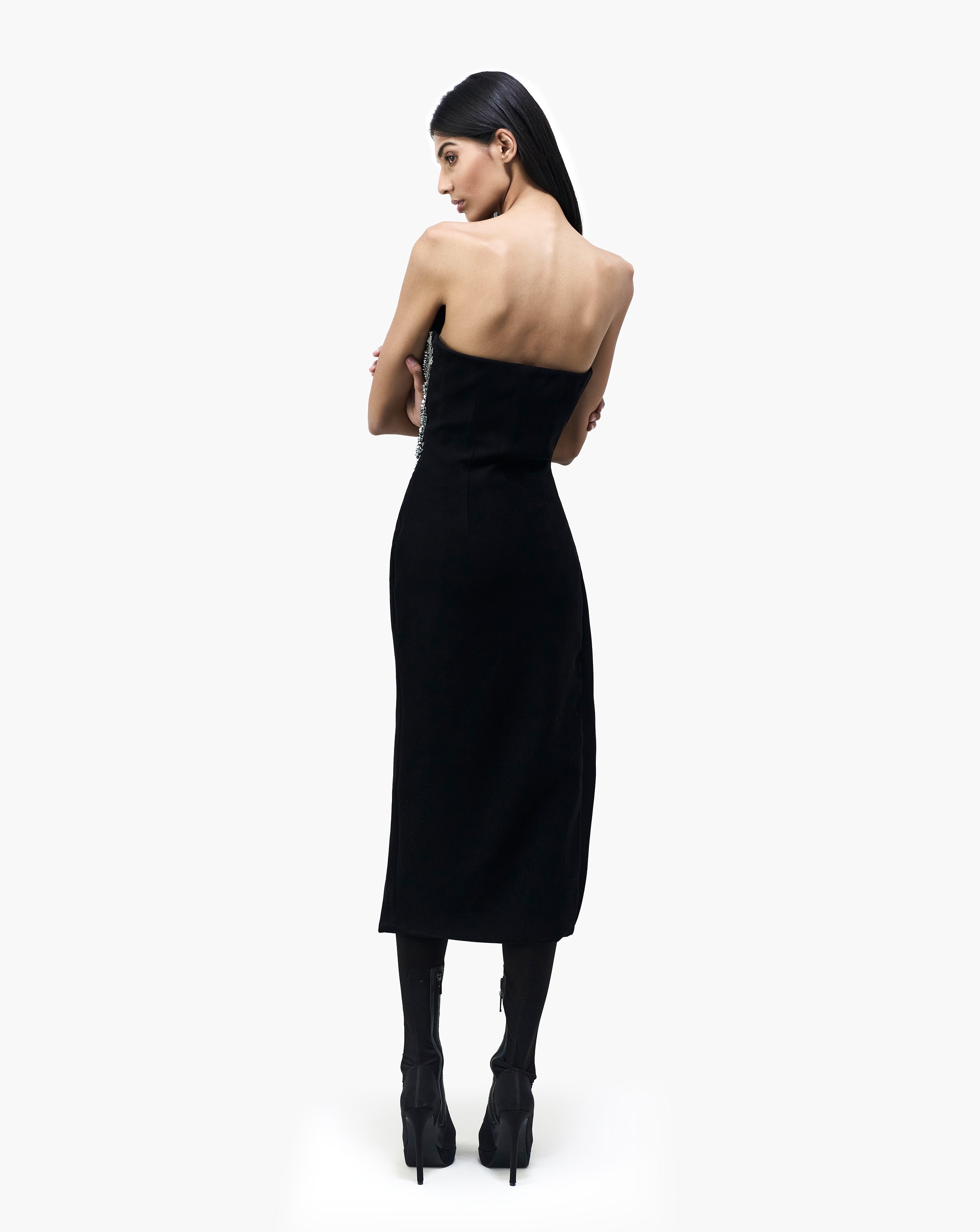 The Meteoric Molded Midi Dress