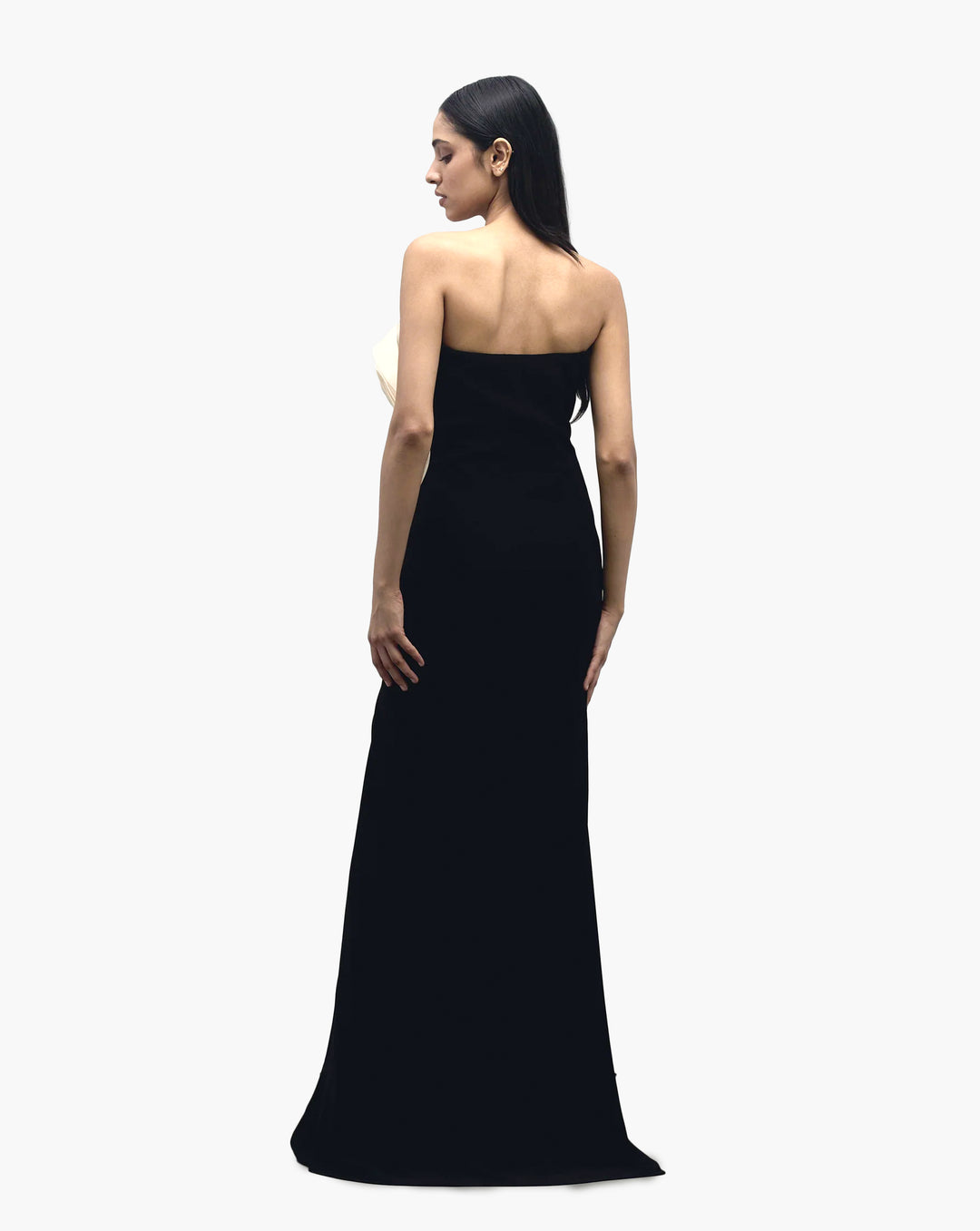 The Monochromatic Ruffle Drape Gown