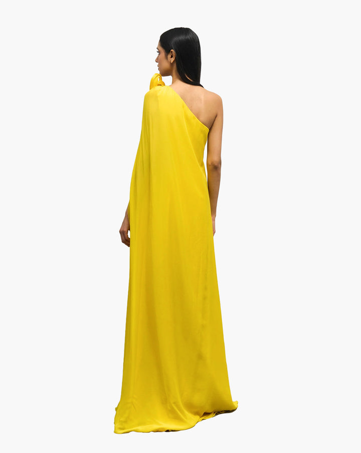 The Solaris Yellow One-Shoulder Gown
