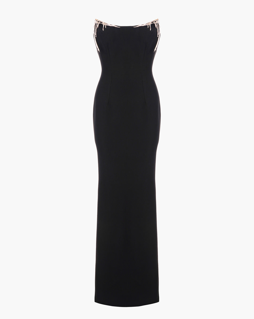 The Nyx Silver Drip Column Gown