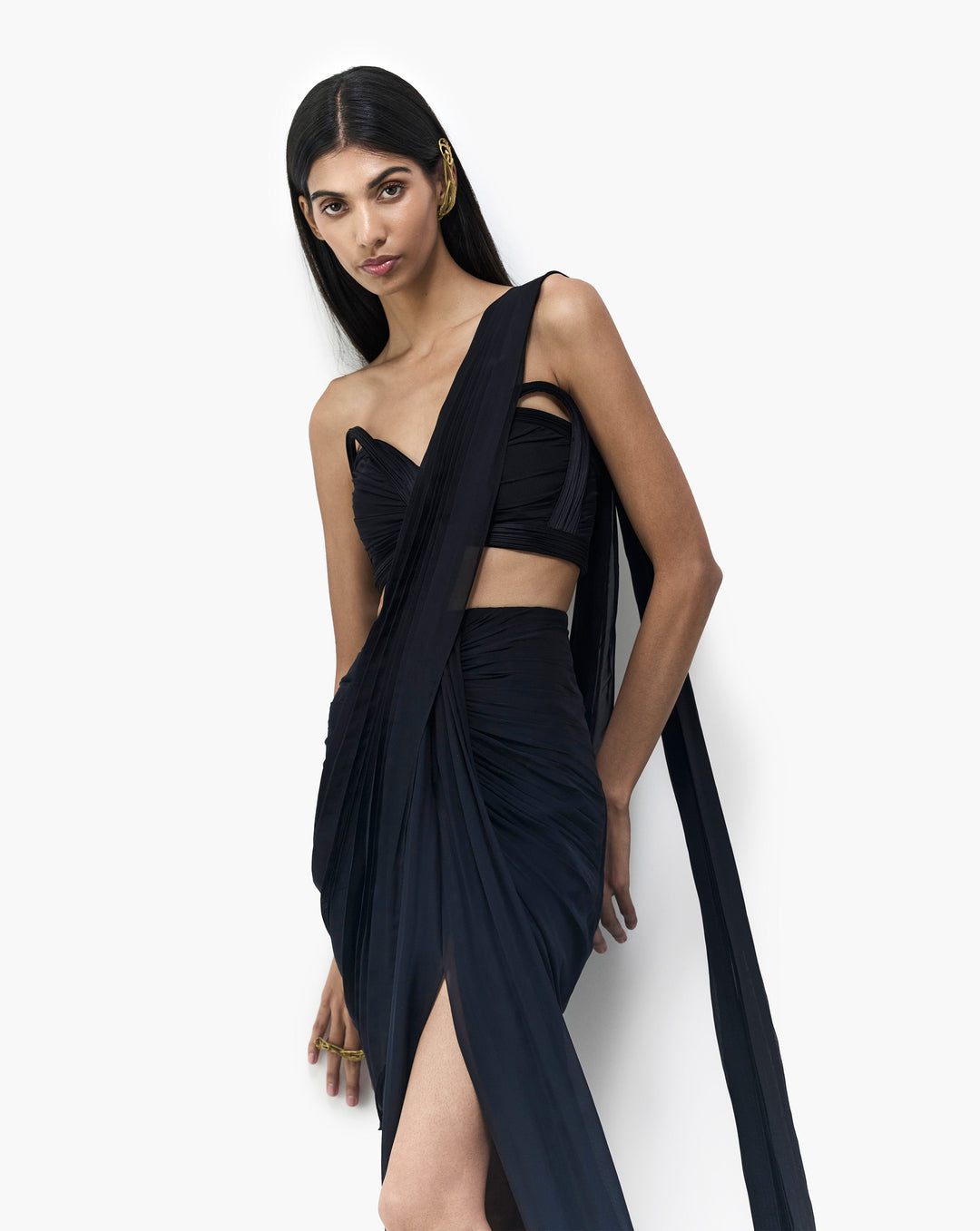 Black elegant dress by Gaurav Gupta