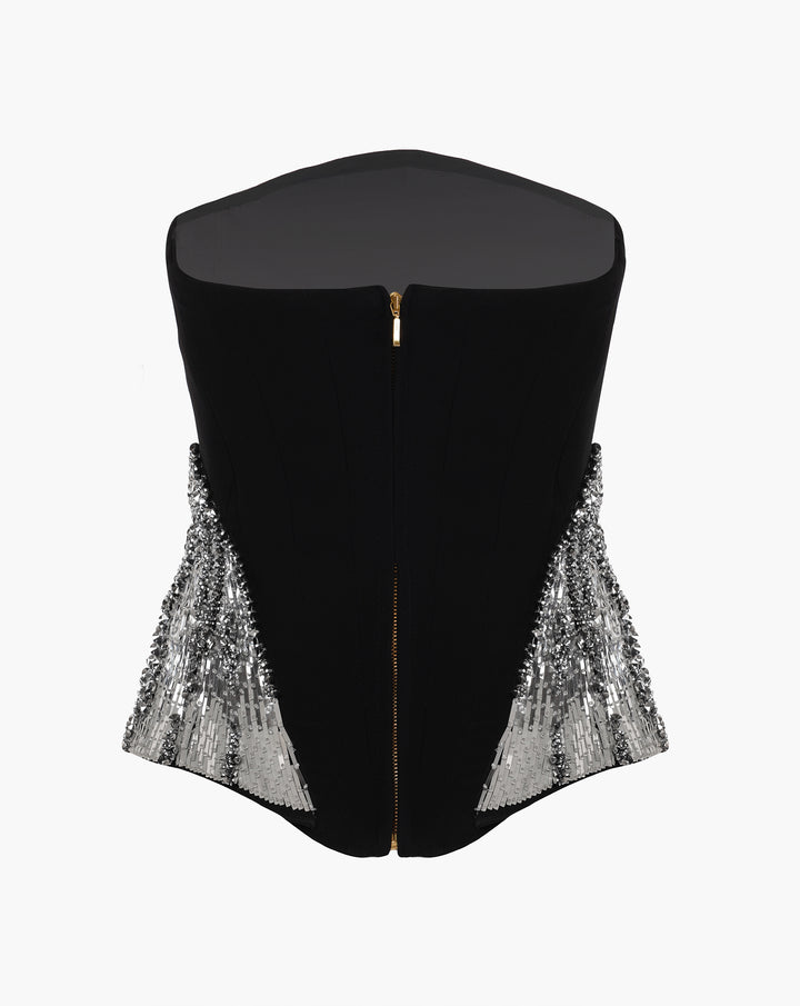 The Black Corset Peplum Top