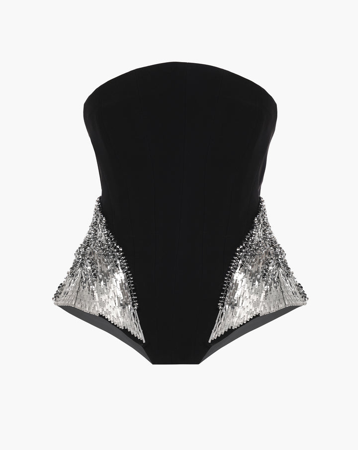 The Black Corset Peplum Top