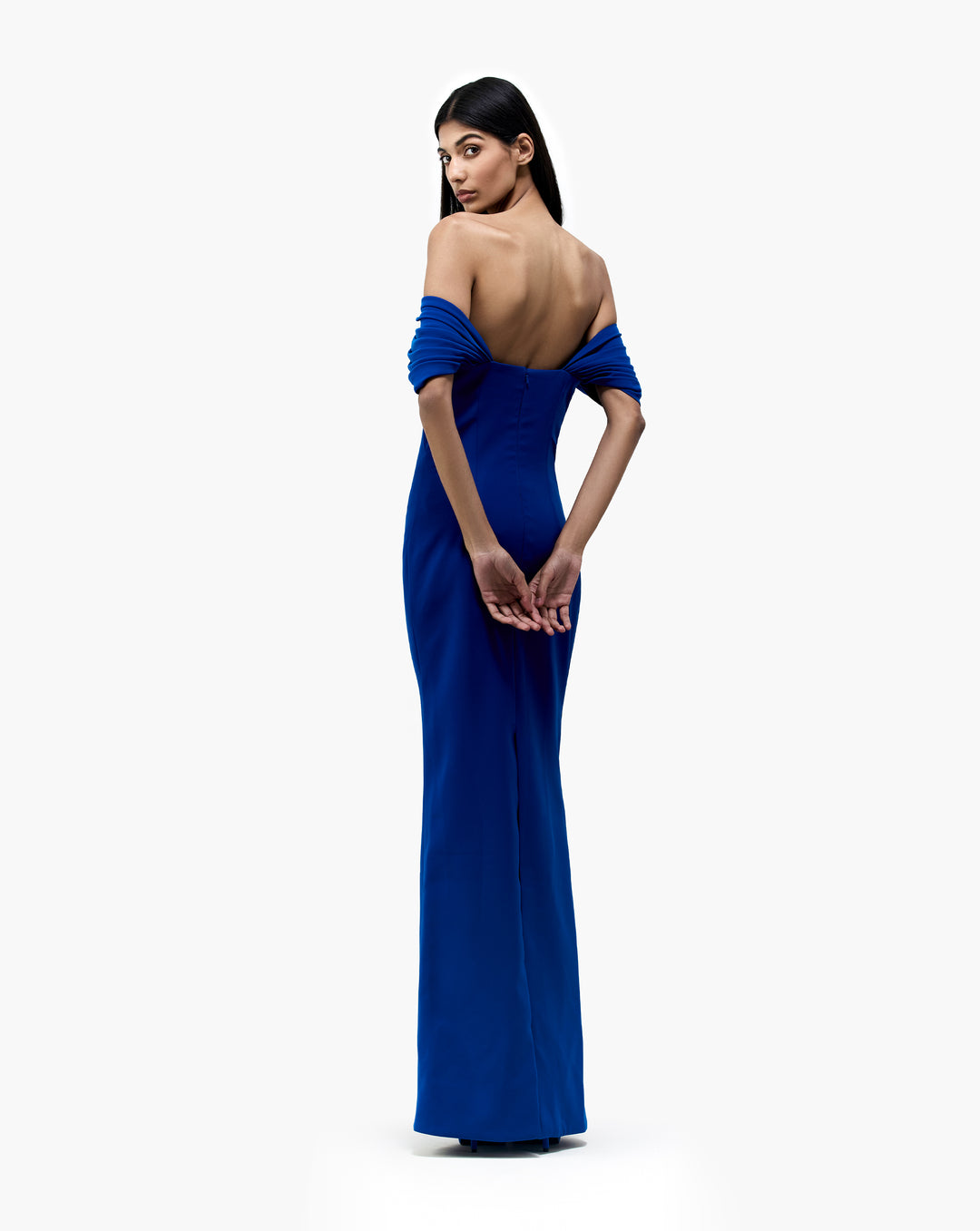 The Electric Blue Sculpted Arc Gown