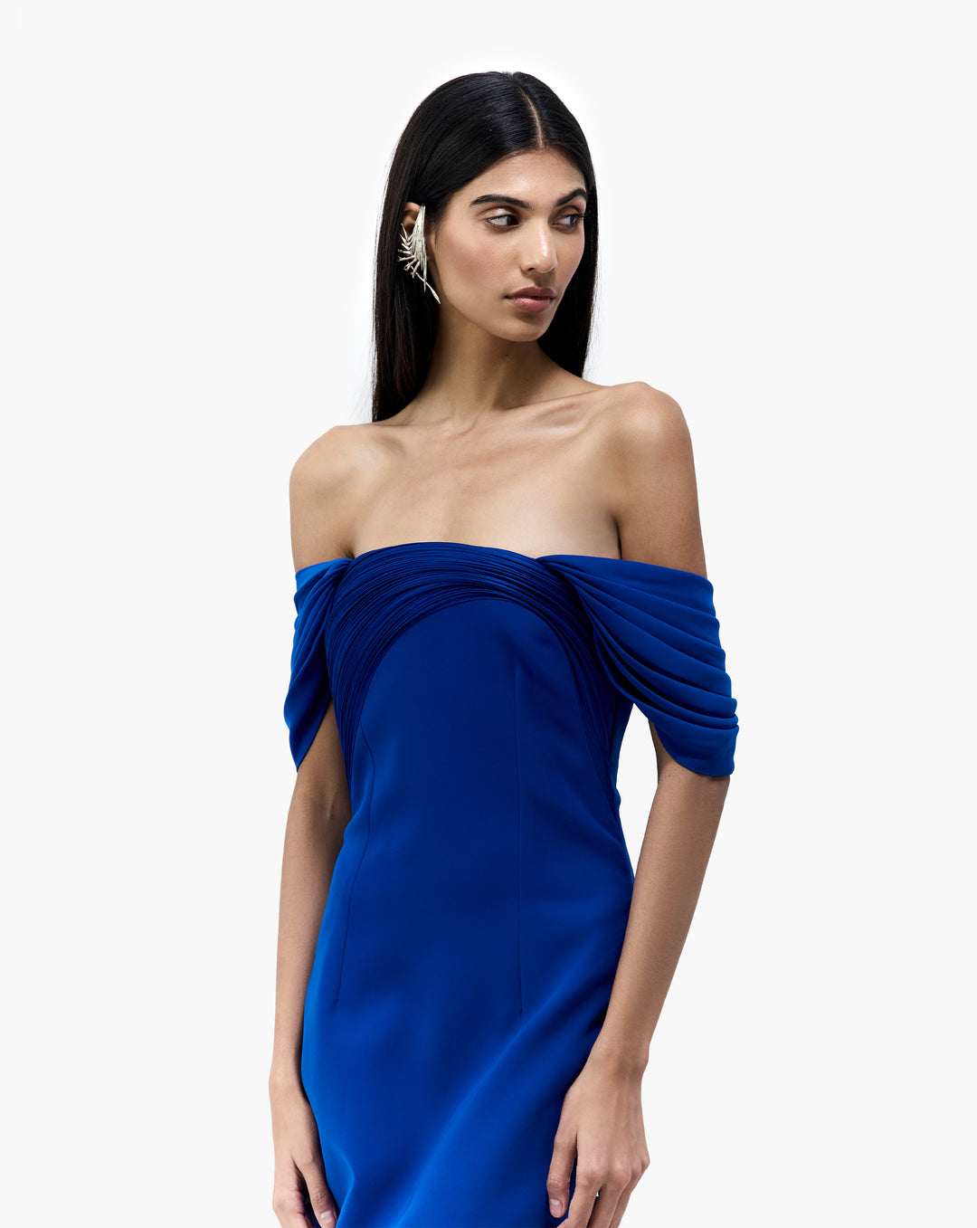 The Electric Blue Sculpted Arc Gown